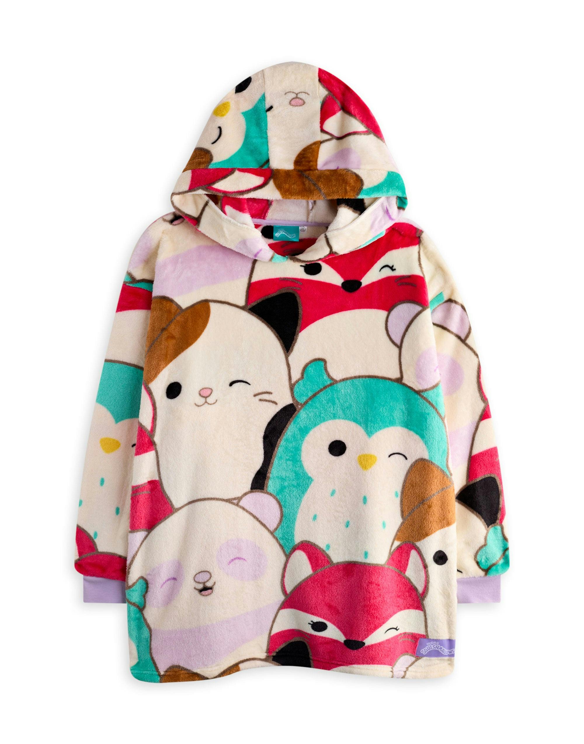 Vanilla Underground Girls Squishmallows Multicoloured Character Aop Blanket Hoodie (One Size)