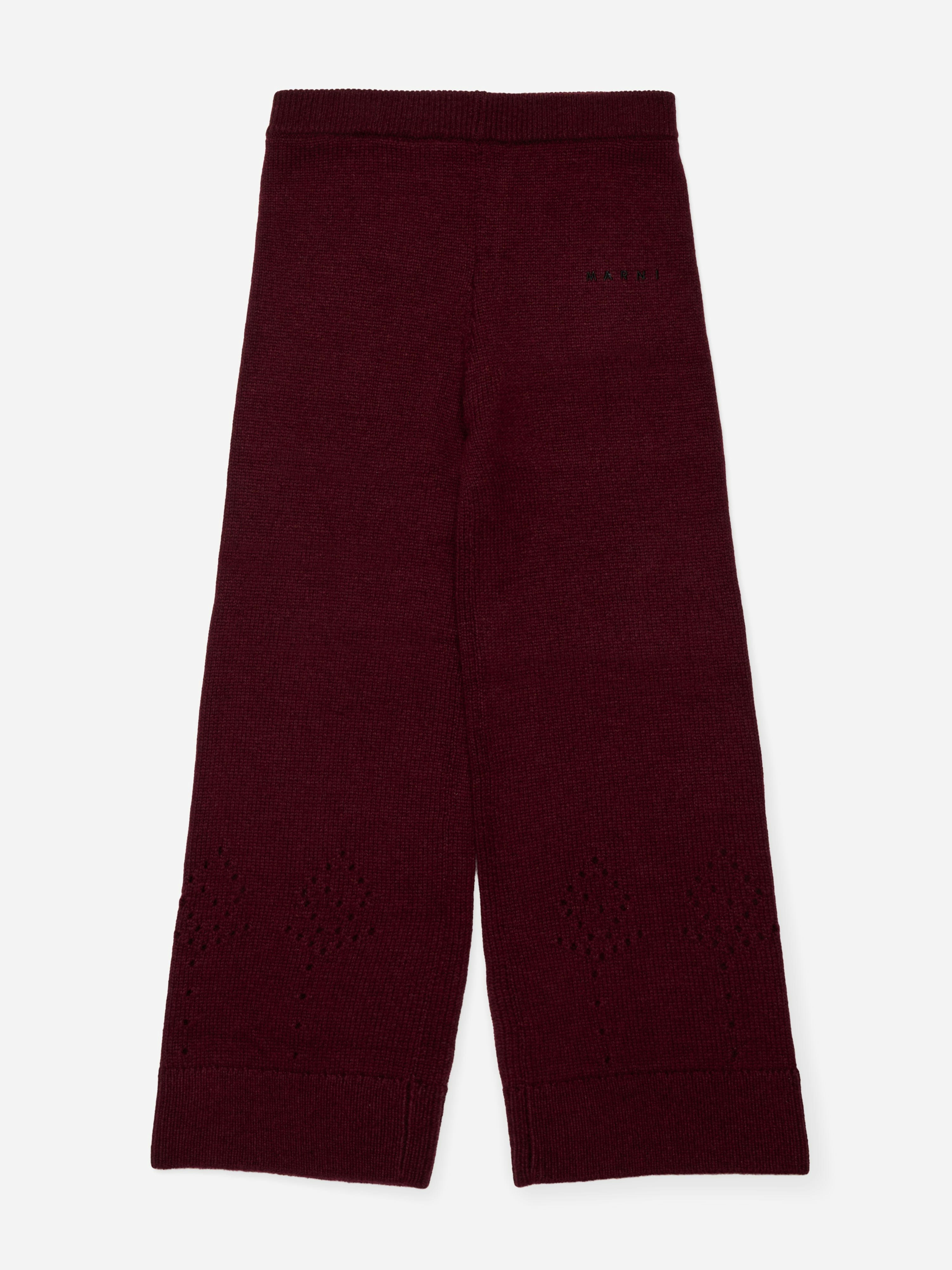 Marni Kids Girls Red Marni Wool Knit Trousers In - 8 Yrs