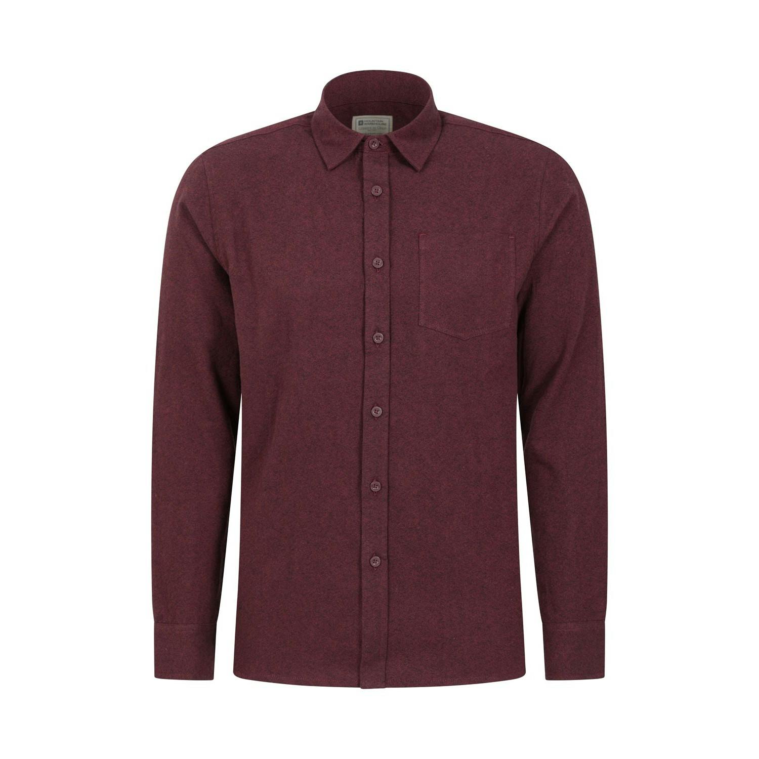 Mountain Warehouse Men's Burgundy Bamford Melange Shirt - Xs - 100% Cotton