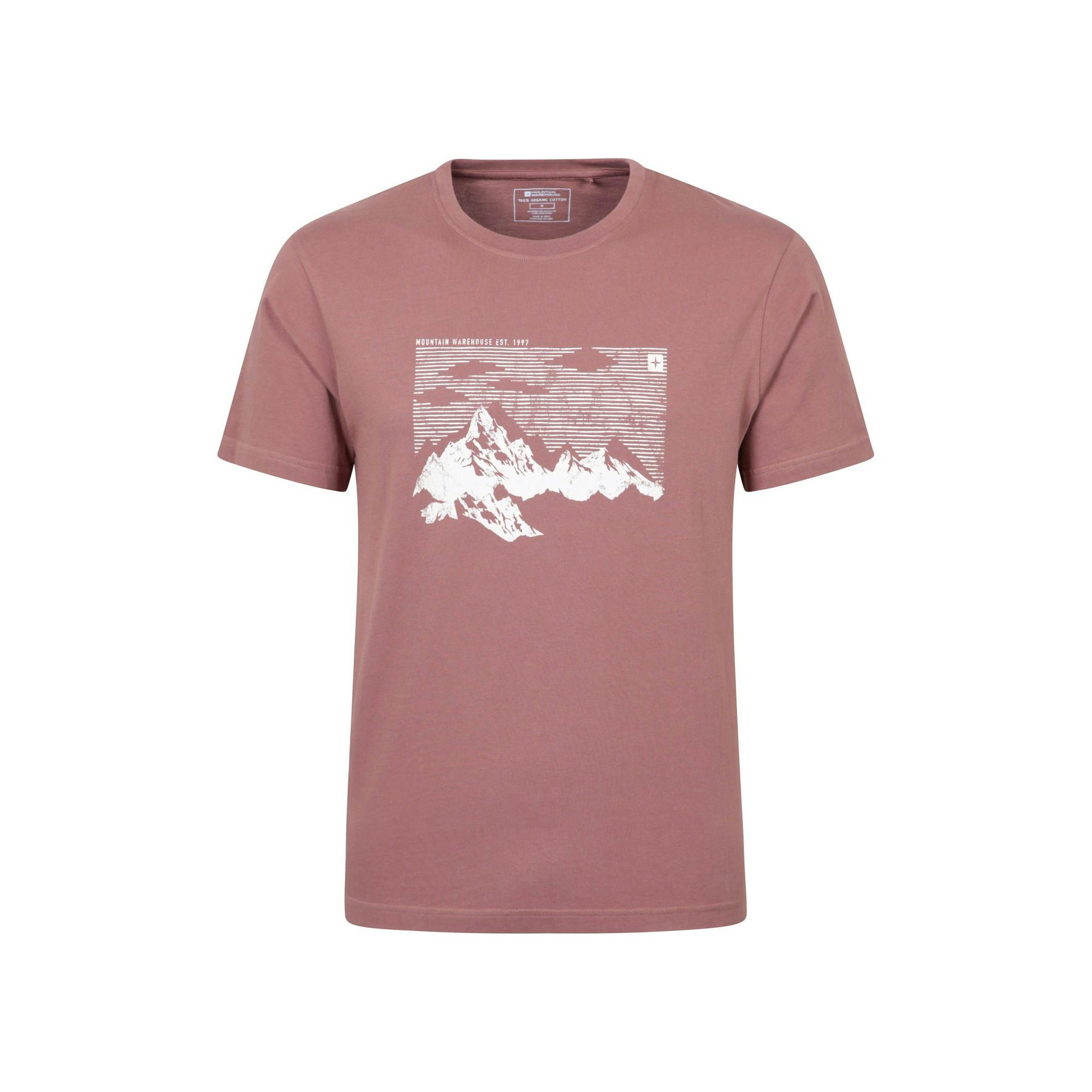 Mountain Warehouse Men's Burgundy Mountain T-Shirt - Xs - 100% Organic Cotton