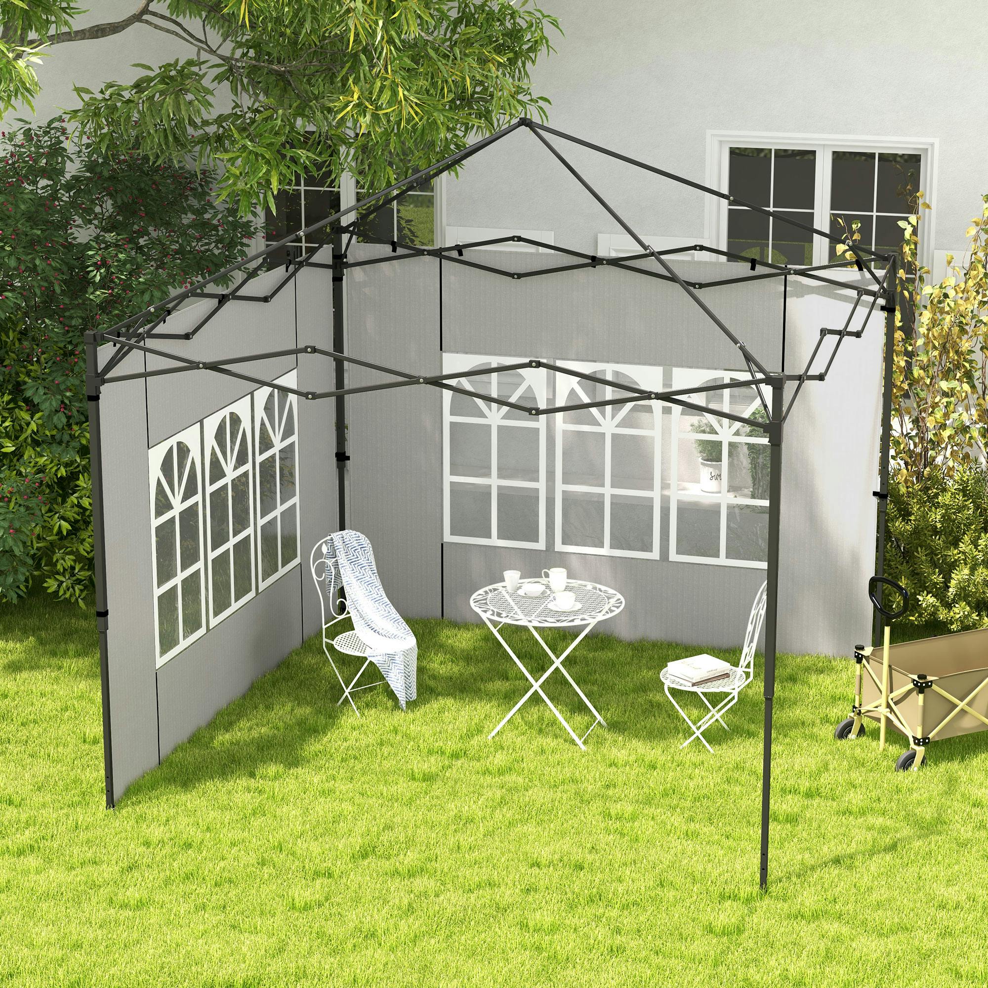 Rackhams White Gazebo Side Panels For 3X3(M) Or 3X6m Gazebo Canopy, 2 Pack,