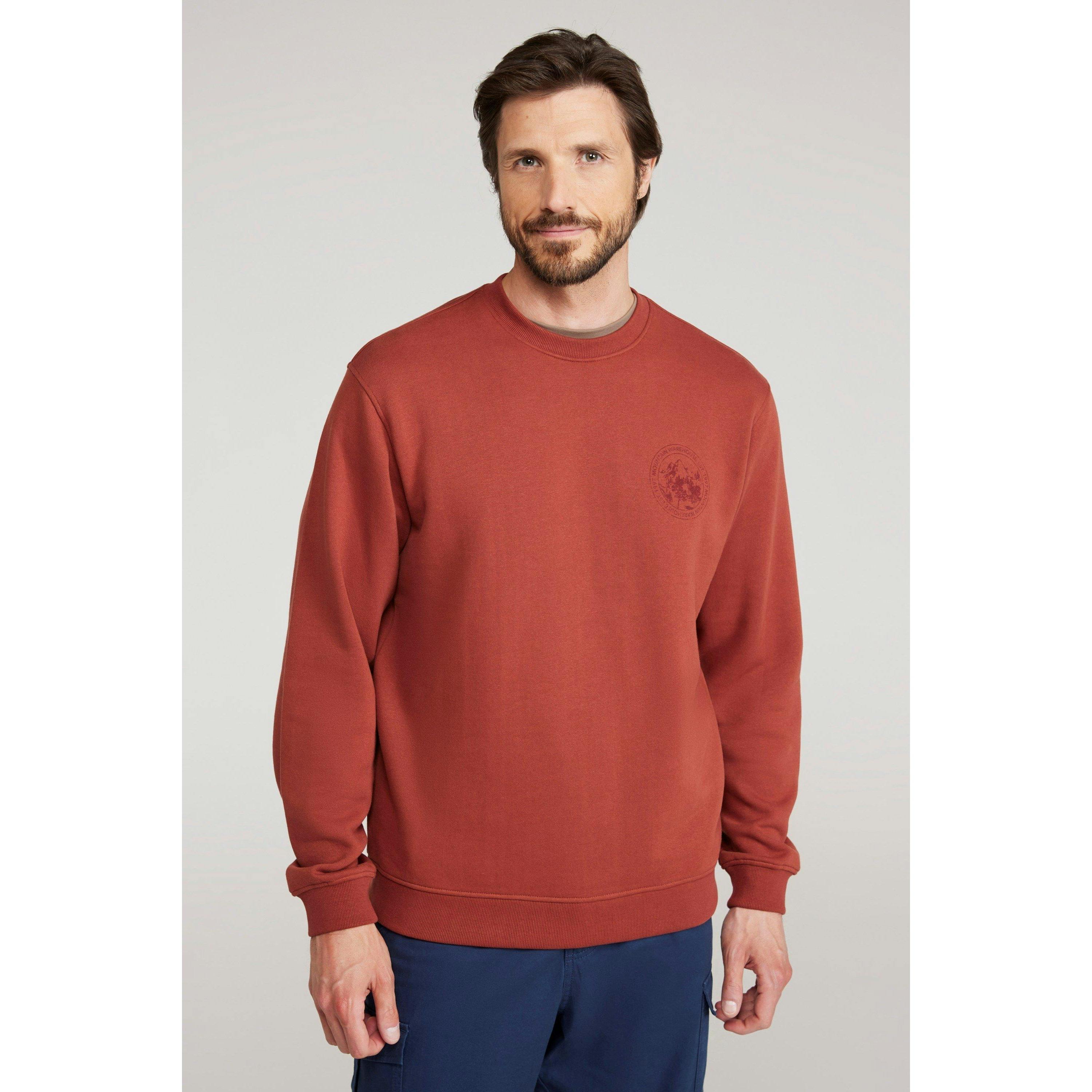Mountain Warehouse Men's Mountain Crew Neck Sweatshirt - Rust - 4XL - Rust - 60% Cotton/40% Polyester