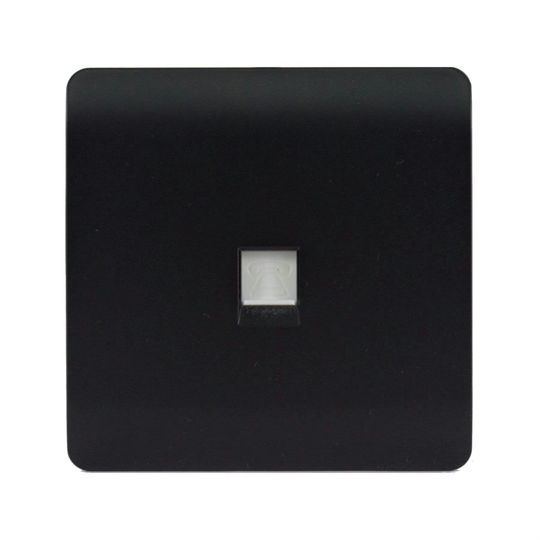 Trendi Switch Trendi Artistic Modern Telephone Socket Matt Black - Image 5