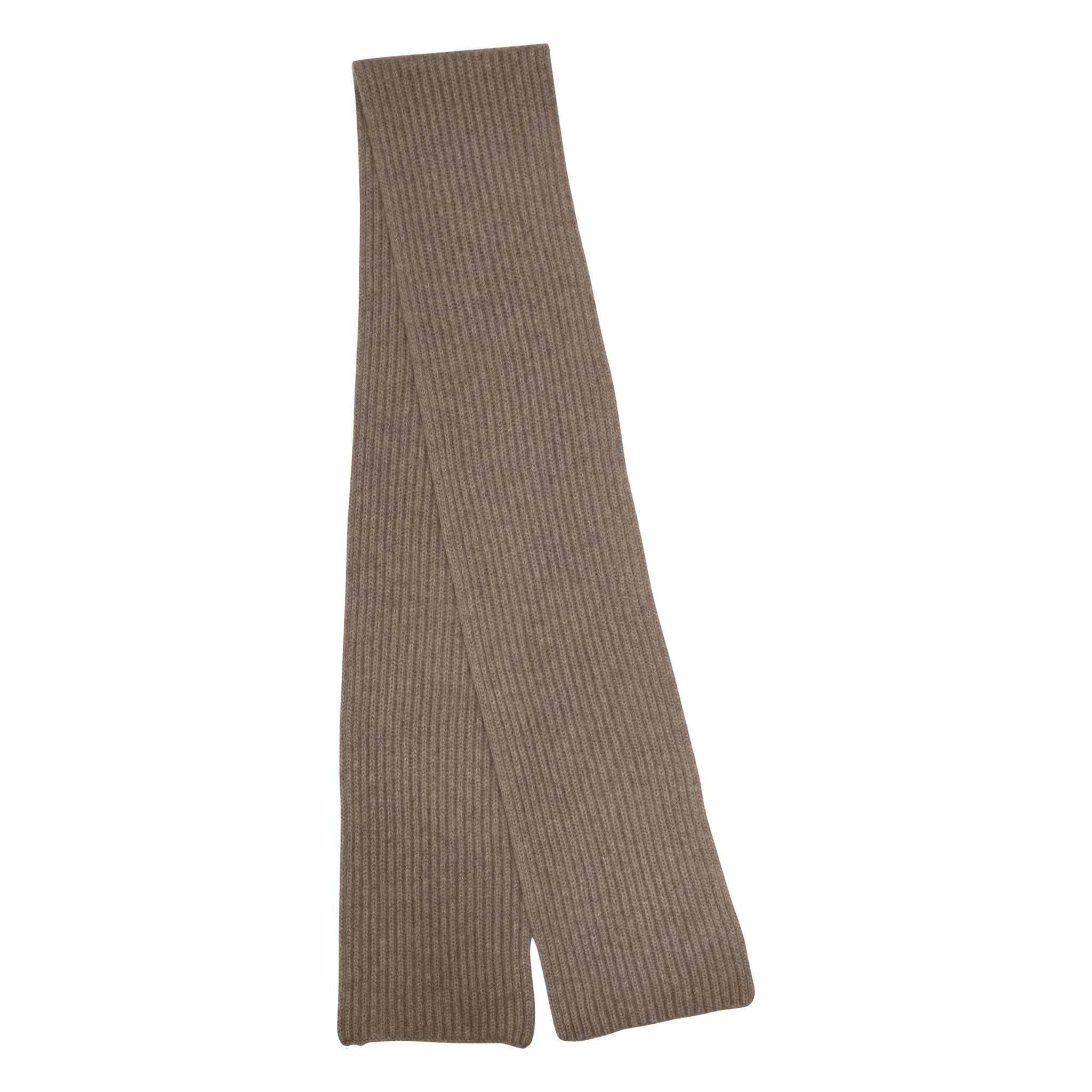 House Of Dalziel Black/Grey Cashmere Skinny Rib Scarf - Mushroom