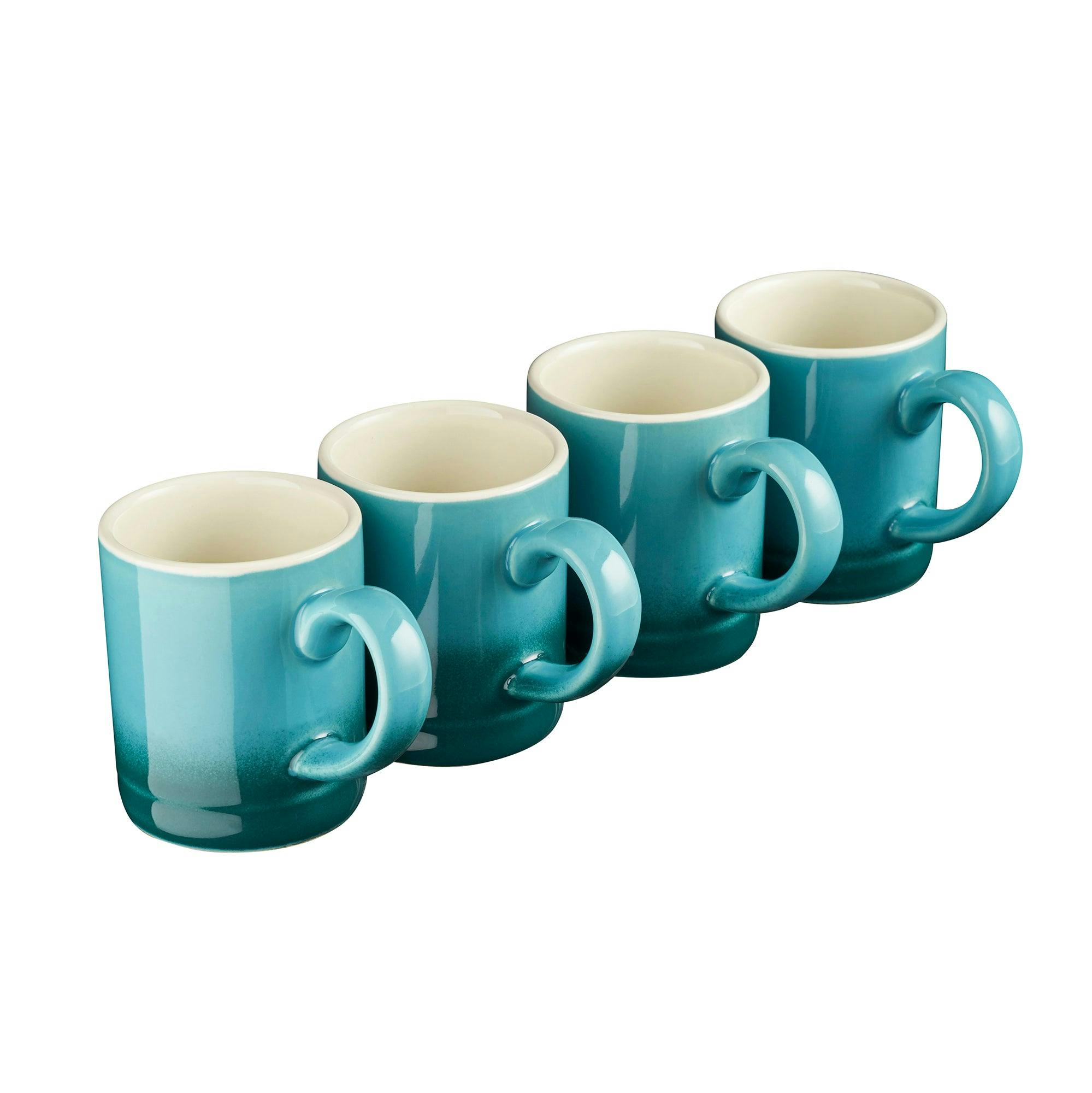 Cooks Professional Espresso Cup Set - Teal, Set of 4 - Stoneware - Dishwasher Safe - Image 2