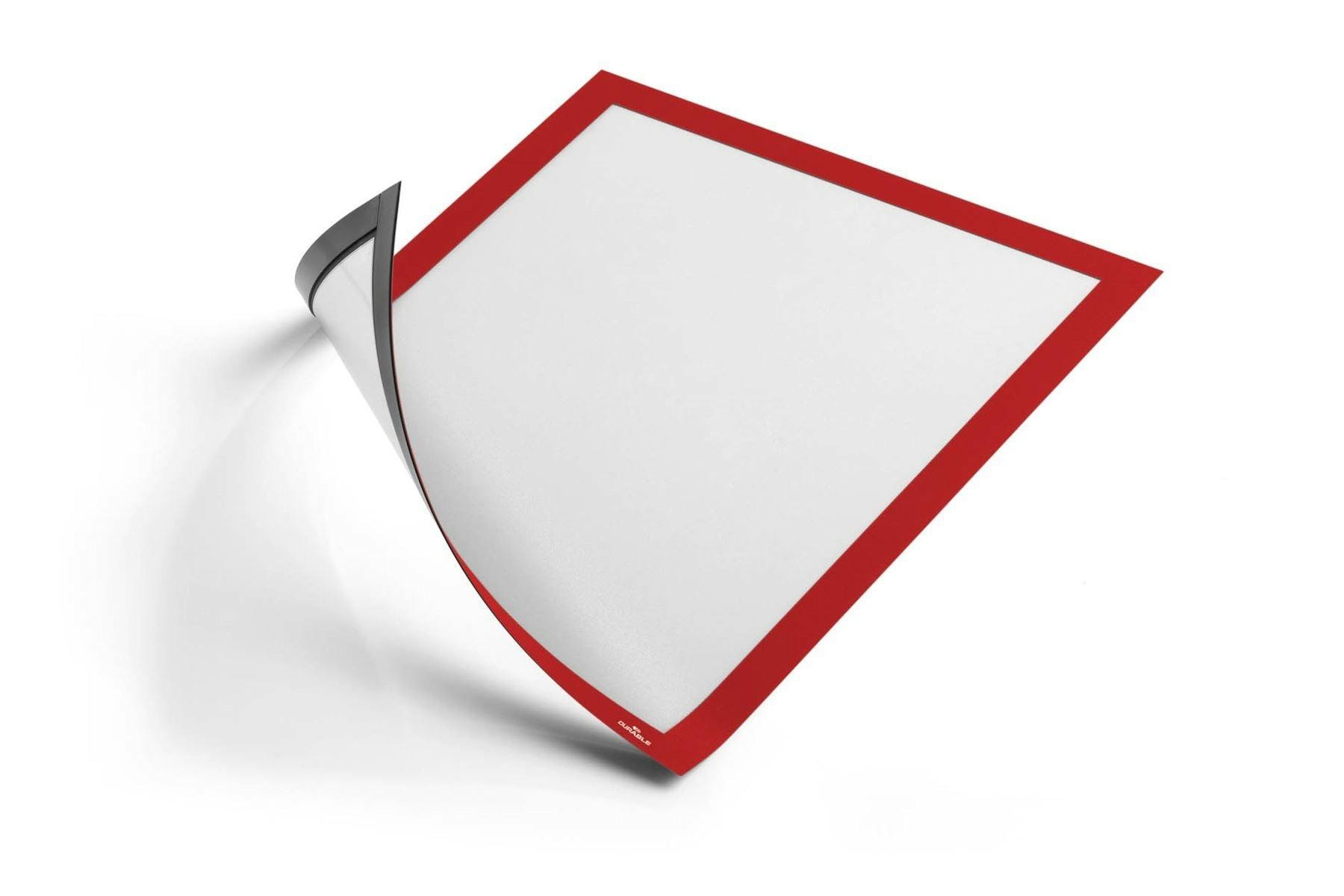 Durable Red Duraframe Magnetic Document Signage Frame For Metal | 5 Pack | A4
