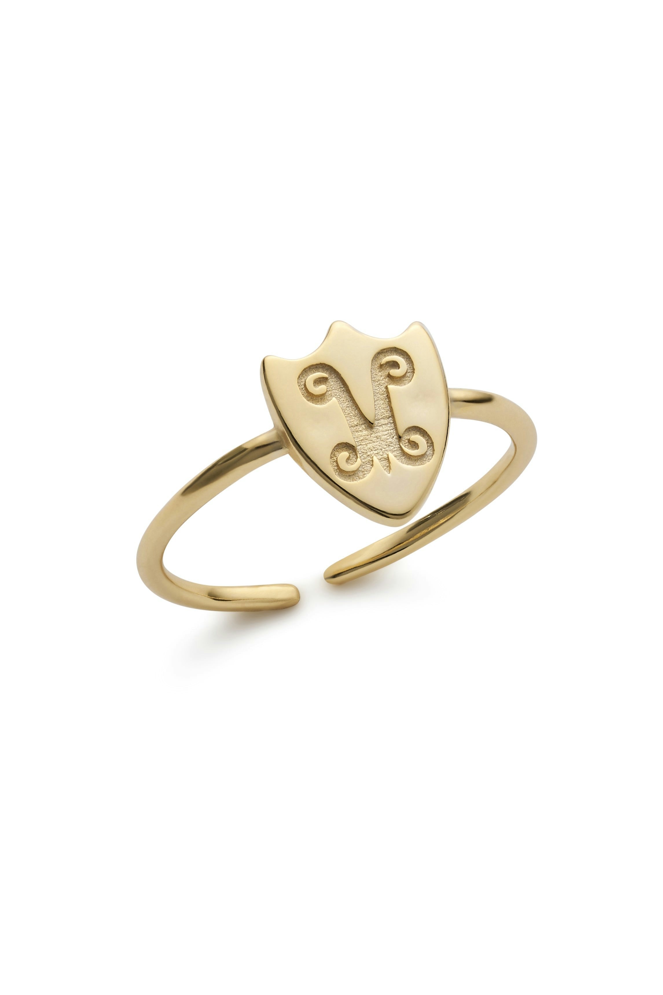 Elk & Bloom Gold Dainty Shield 14K Stacking Ring - Yes Please