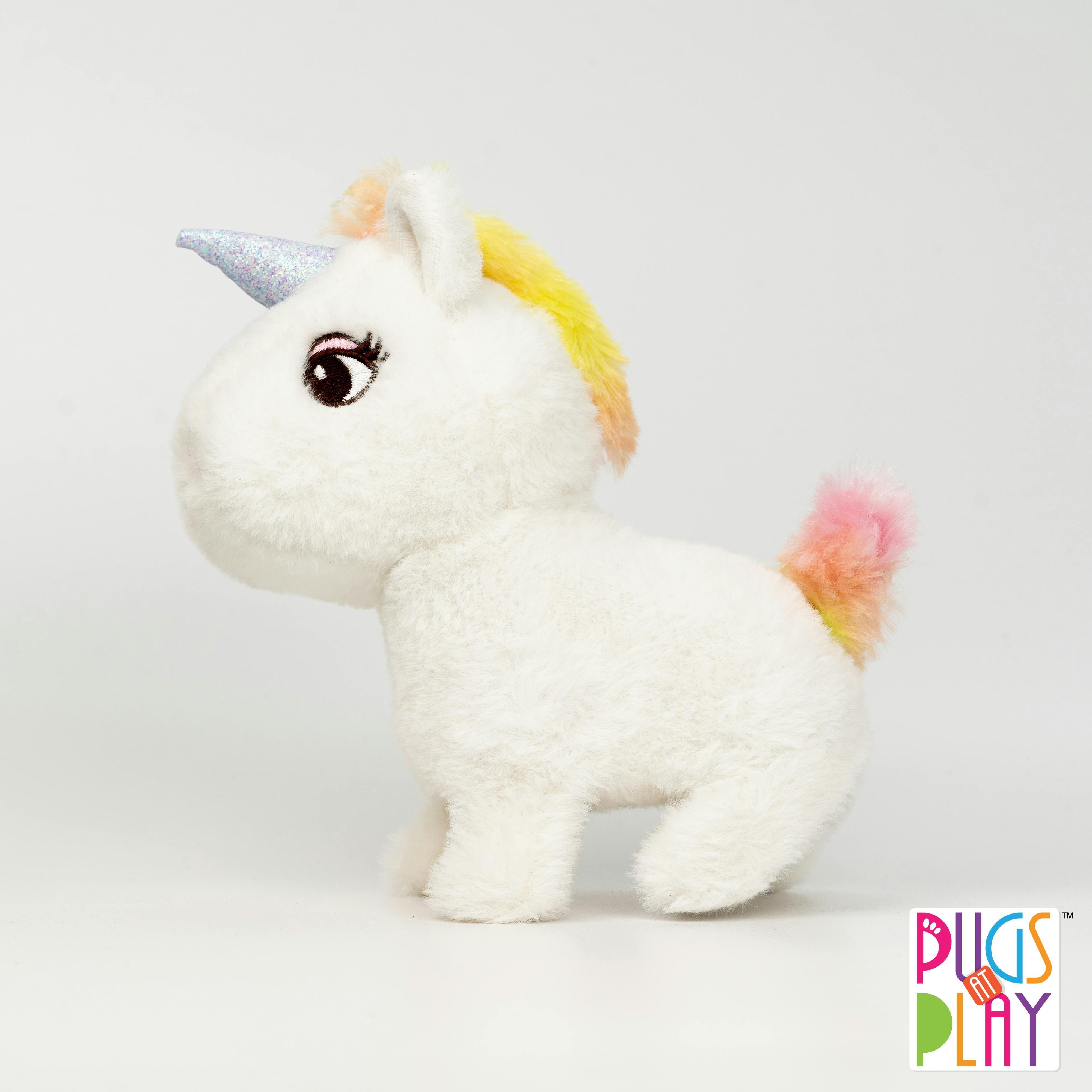 Pugs At Play Cream/White Sugar Unicorn Plush Toy - Fabric