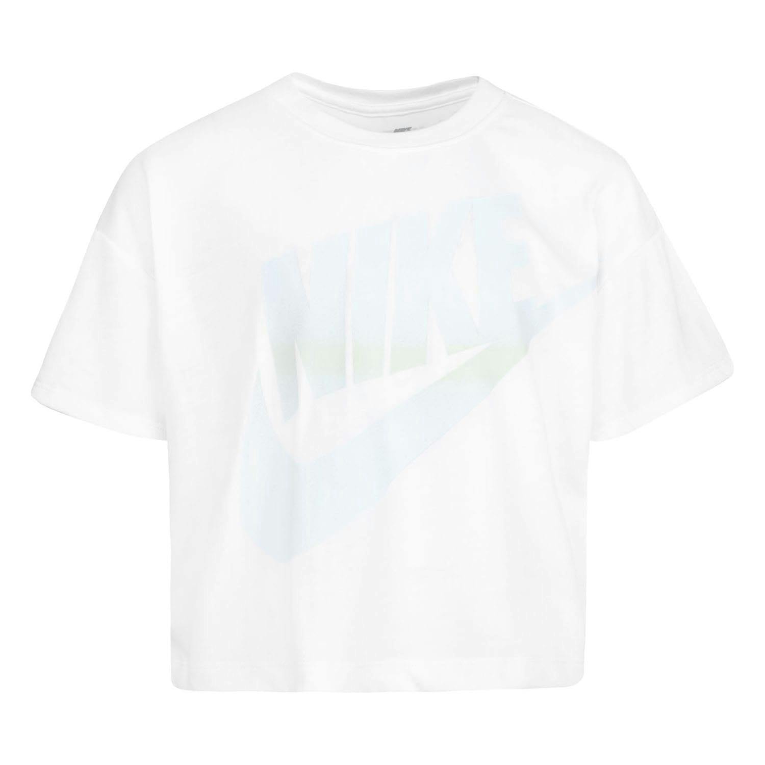 Nike Girls White Futura Gradient Boxy T-Shirt - 5 Years - 100% Cotton