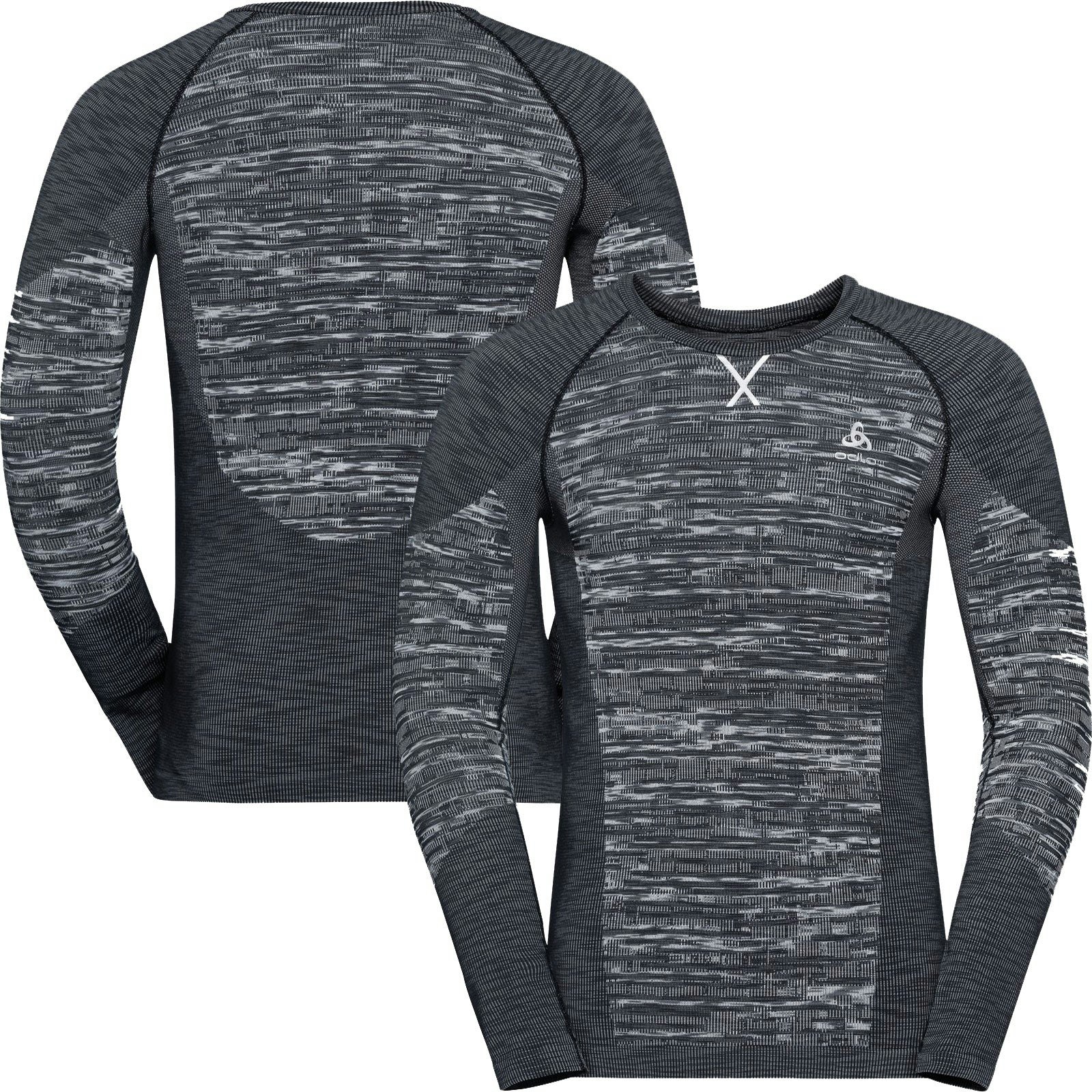 Odlo Men's Black Comb Eco Warm Long Sleeve Crew {O-188562} - X-Large
