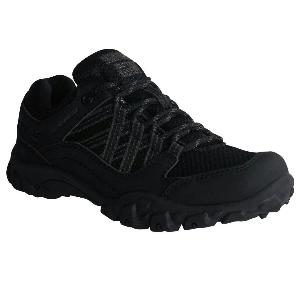 Regatta Black Kids Edgepoint Walking Shoes - 10 Uk Child - 52% Polyurathane/48% Polyester