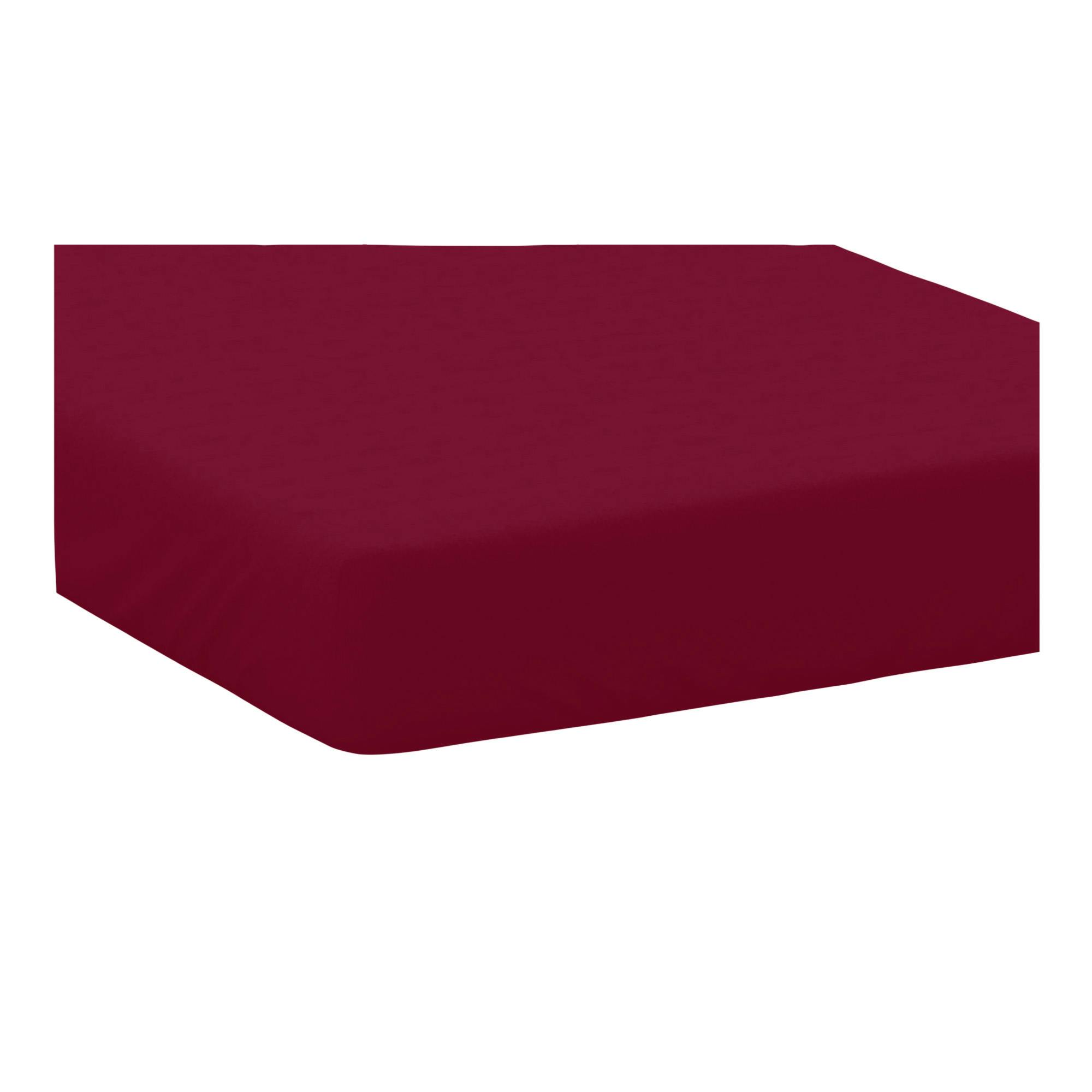 Belledorm Red Easycare Percale Fitted Sheet - Superking - 50% Cotton/50% Polyester