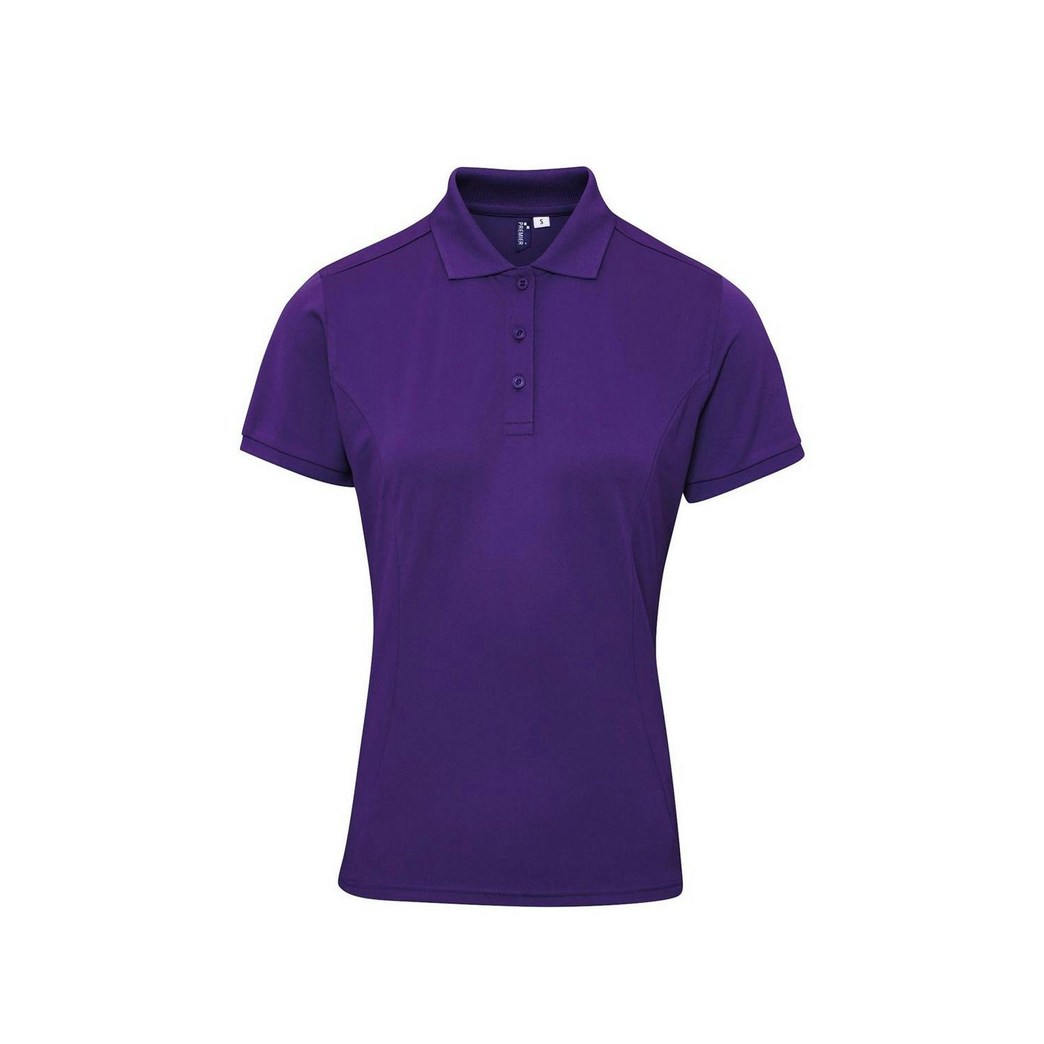 Premier Womens/Ladies Coolchecker Plus Polo Shirt (Purple) - Size Large - Image 3
