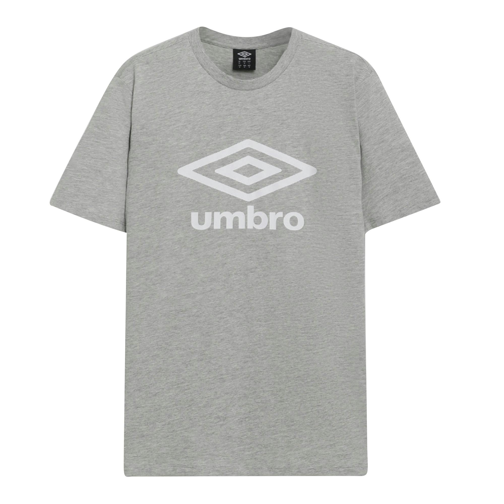 Umbro Men's Grey Stacked Logo T-Shirt - Marl - Marl - Xs - 100% Cotton