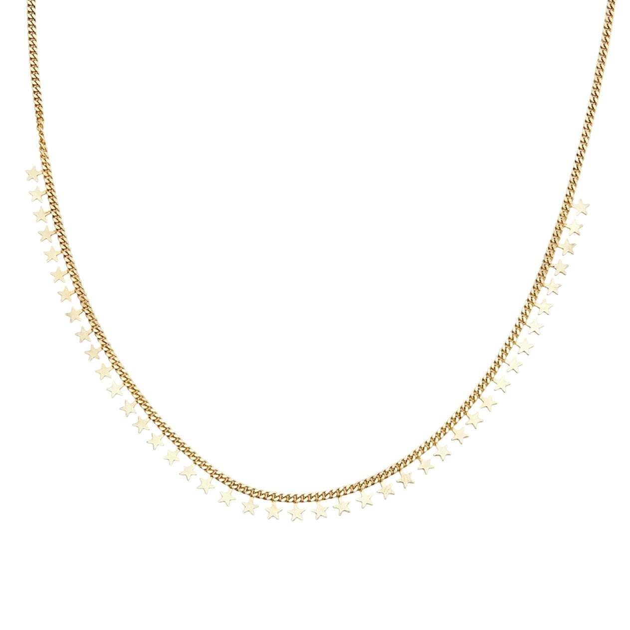 Spero London Silver/Gold Multiple Star Sterling Station Necklace