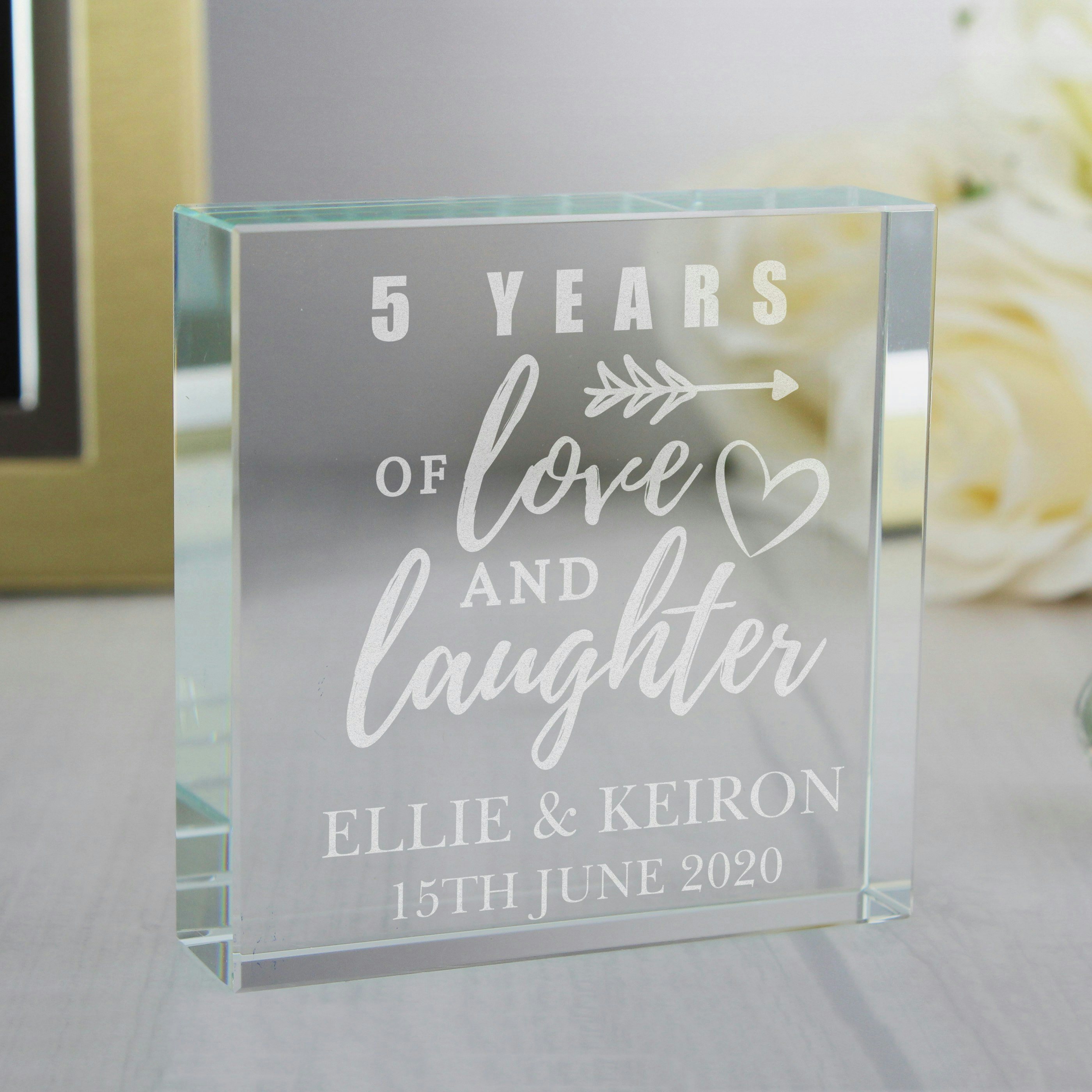 Rackhams Personalised Arrow Anniversary Crystal Token