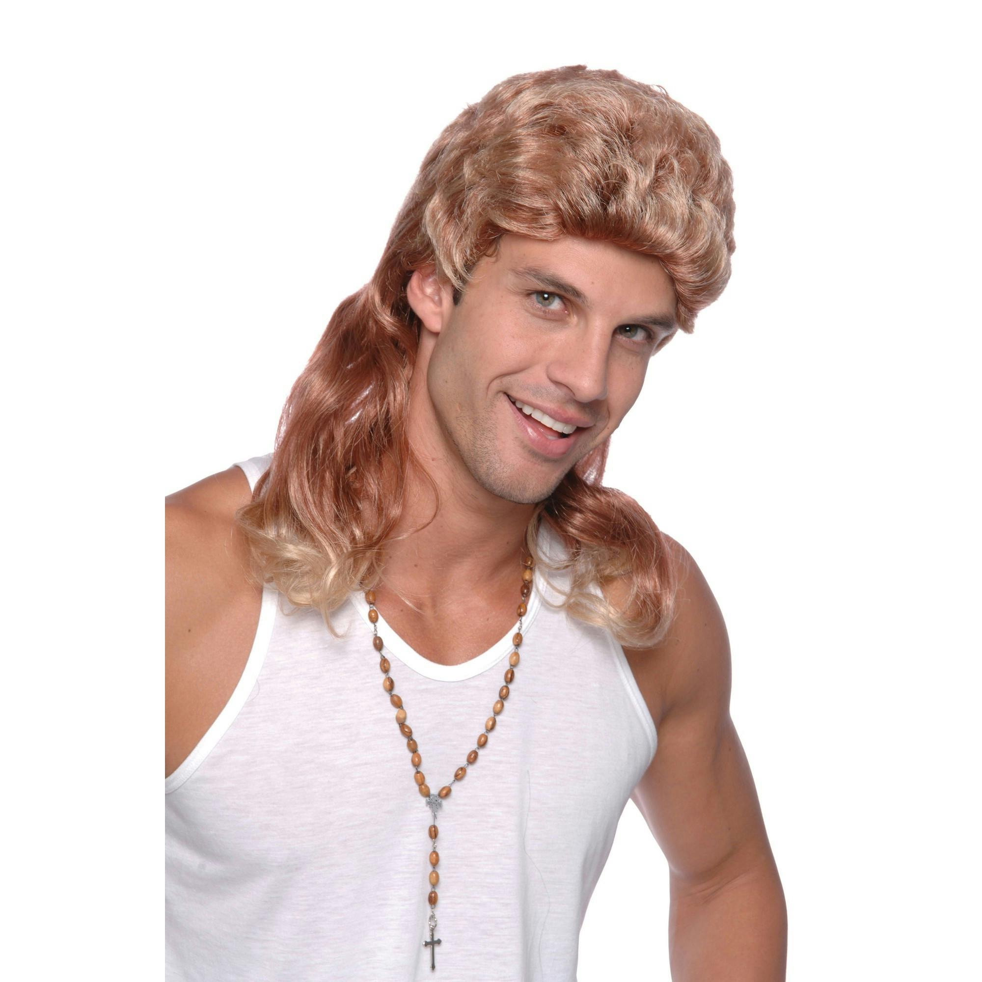 Bristol Novelty Men's Brown Two Tone Mullet Wig - Blond/ - Blond/ - One Size