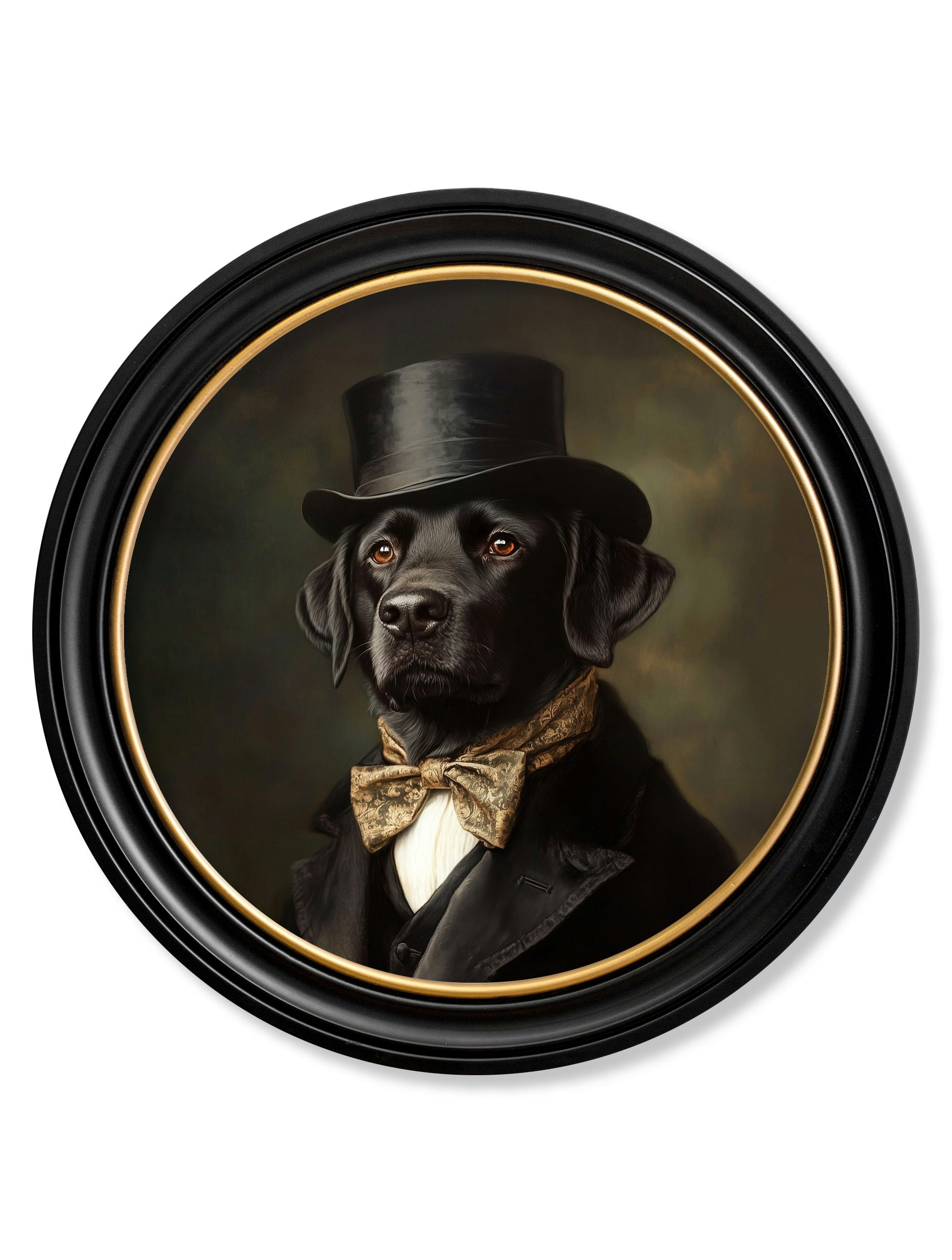 Rackhams Black Lord Wagsalot - Oxford Round Frame - 96 X 96Cm - Oxford Round