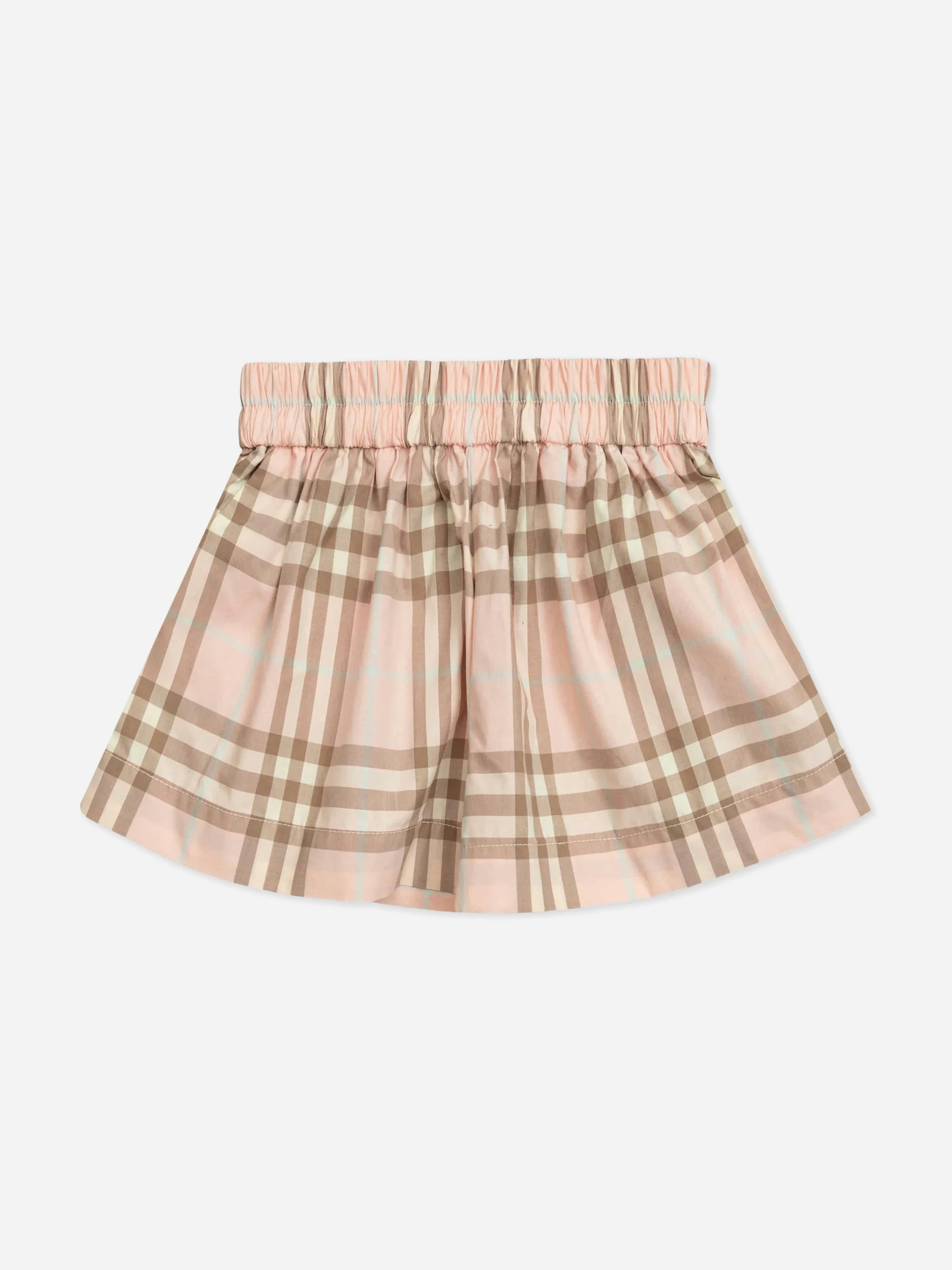 Burberry Kids Girls Pink Burberry Baby Marcy Cotton Check Shorts In - 3 Yrs
