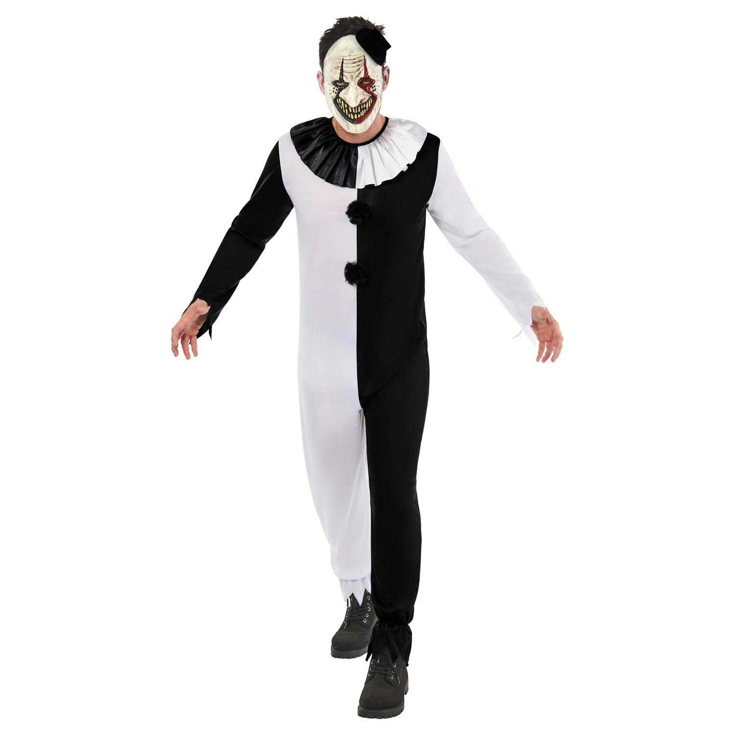 Bristol Novelty Unisex Black/White Adult Terror Clown Costume - S