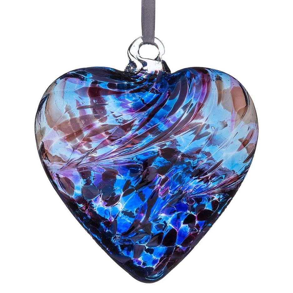 Sienna Glass Purple/Blue 12Cm Friendship Heart - &