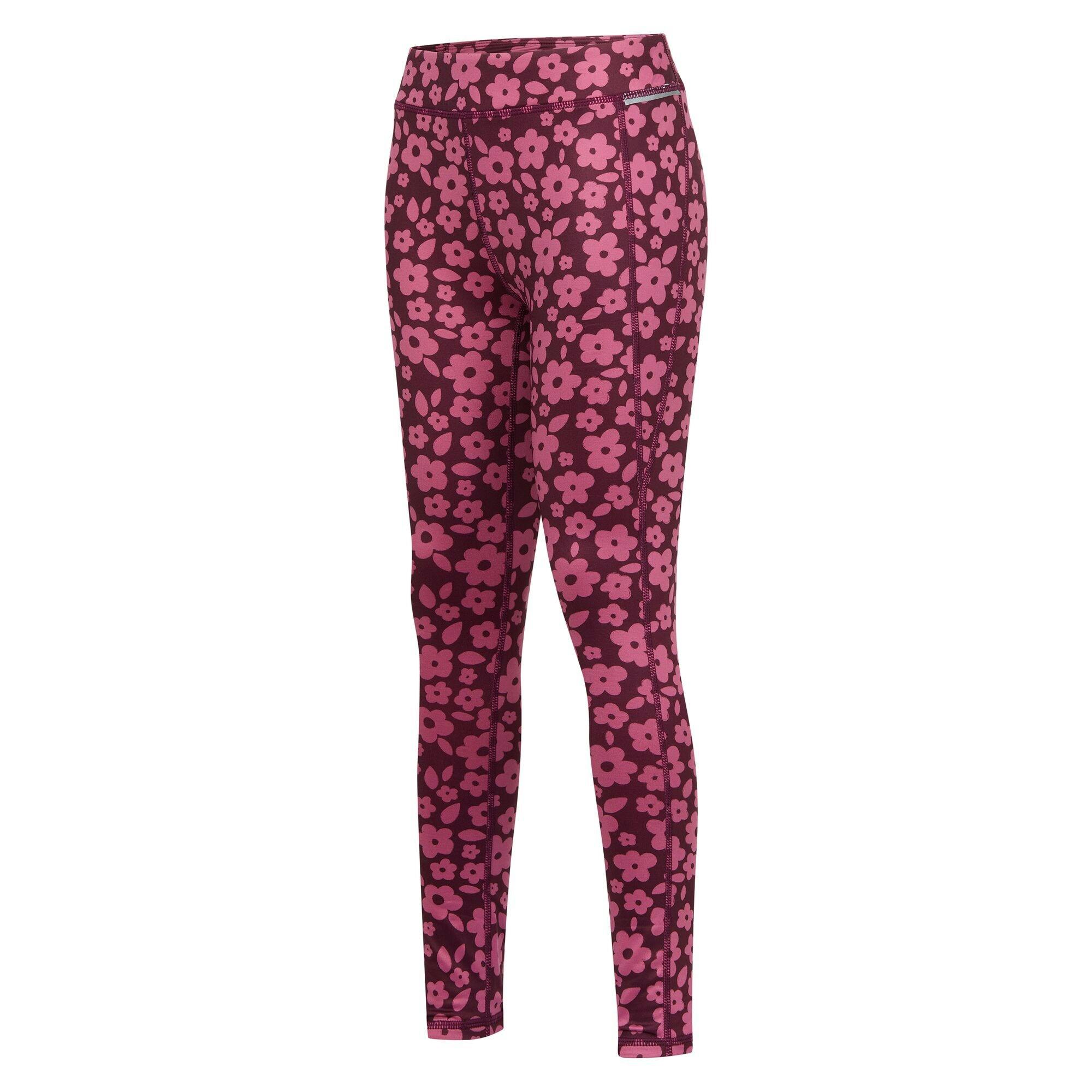 Regatta (11-12 Years, Fig Violet) Childrens/Kids Barlia Floral All-Over Print Leggings - Image 3
