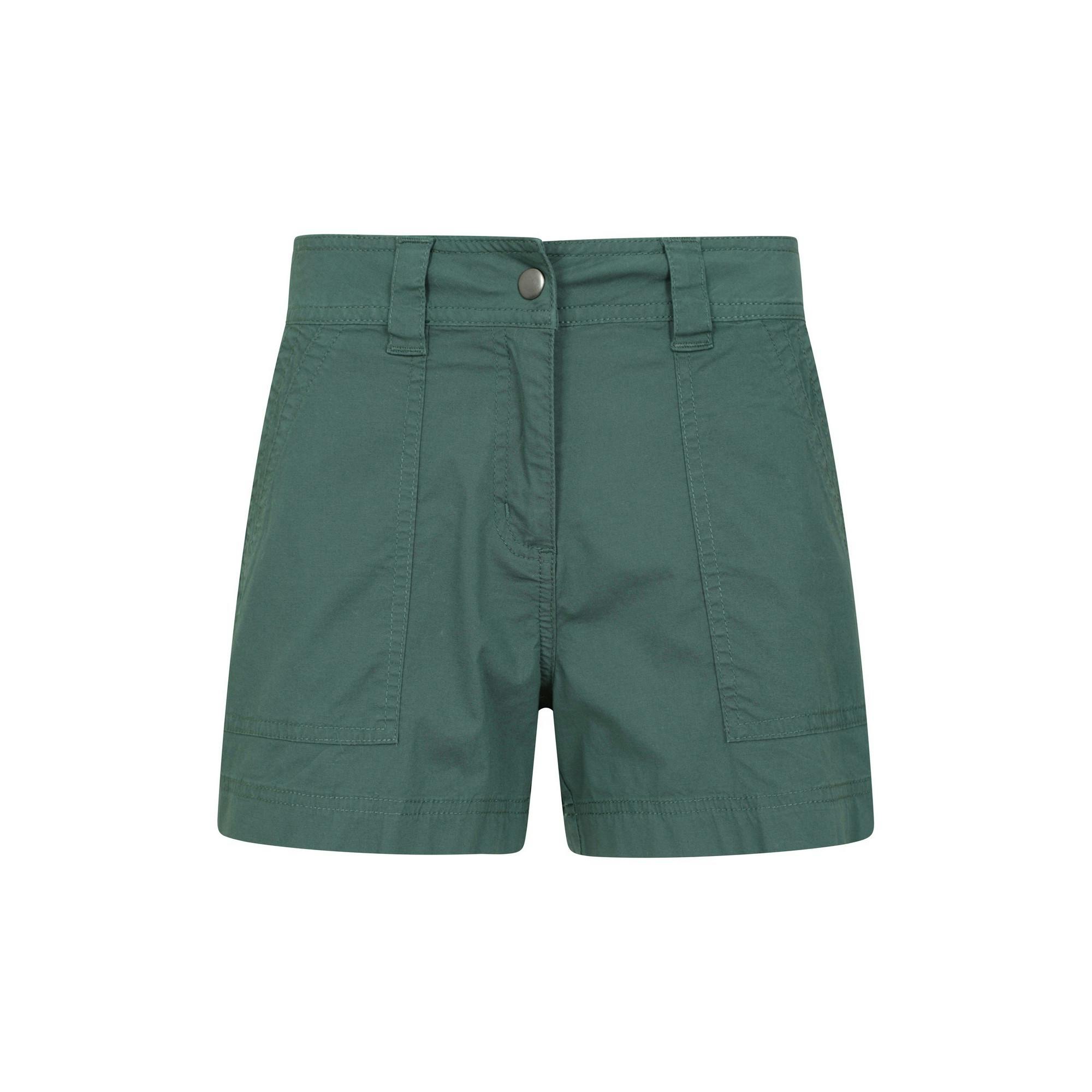 Mountain Warehouse Women's Green Coast Shorts - 8 Uk - 97% Cotton/3% Elastane