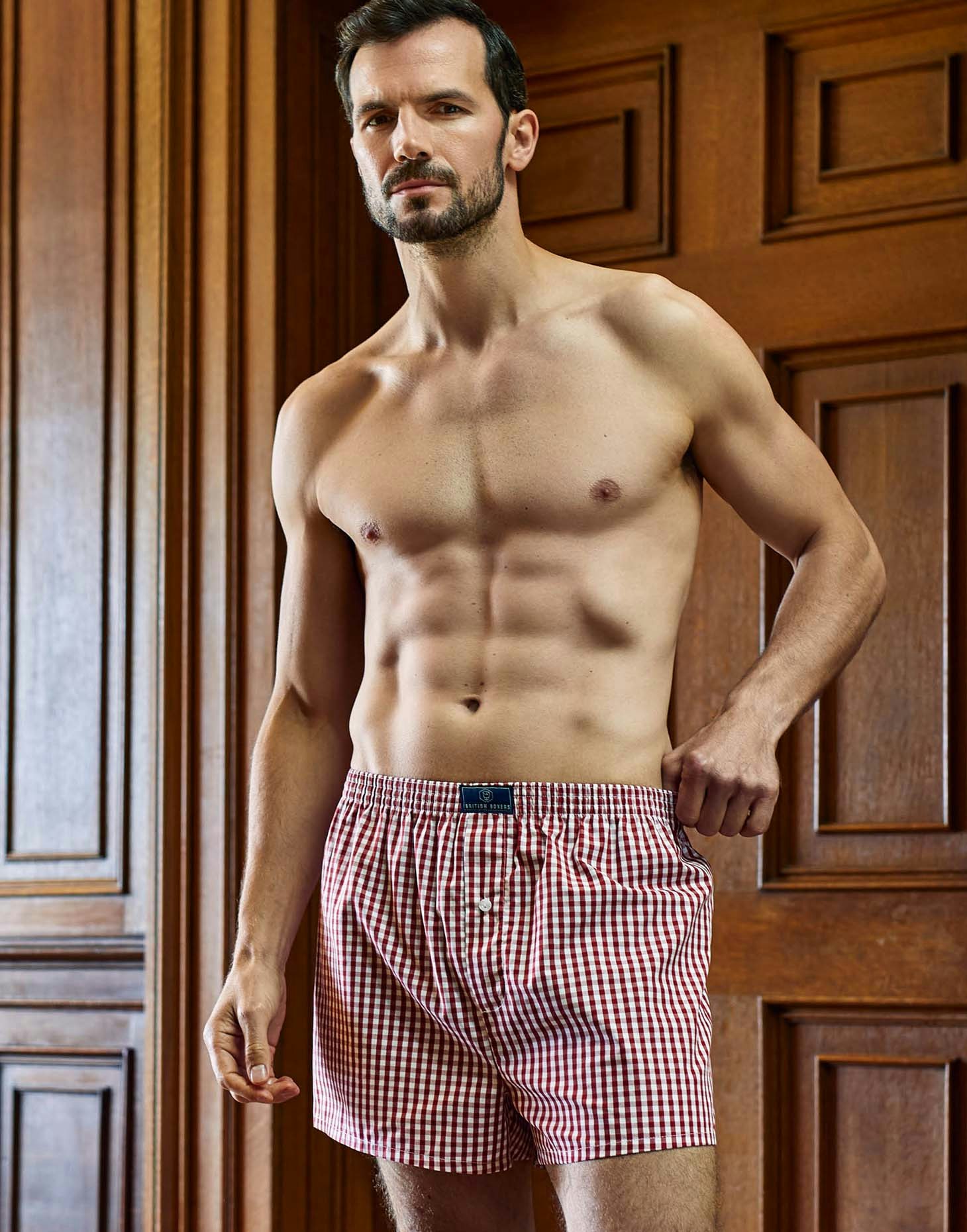 British Boxers Fuchsia/Red – Gingham - XX-Large