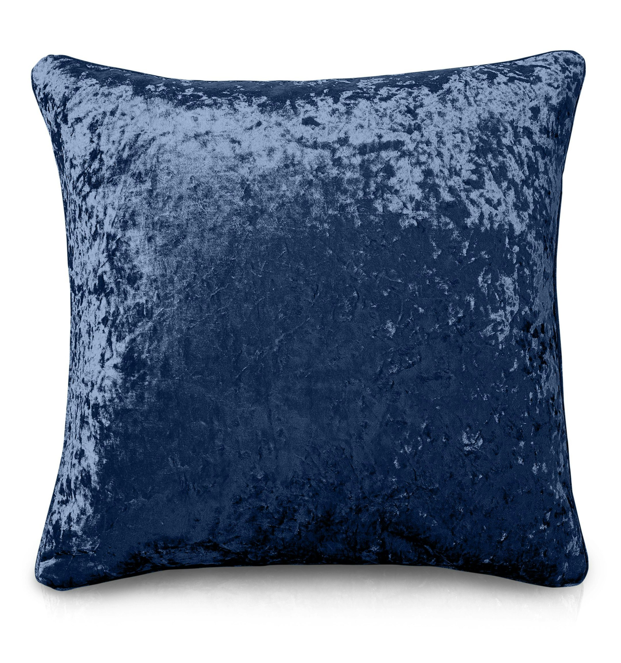 Rackhams Light Luxury Crushed Velvet Plain Scatter Cushion - 43Cm X 43Cm - Navy