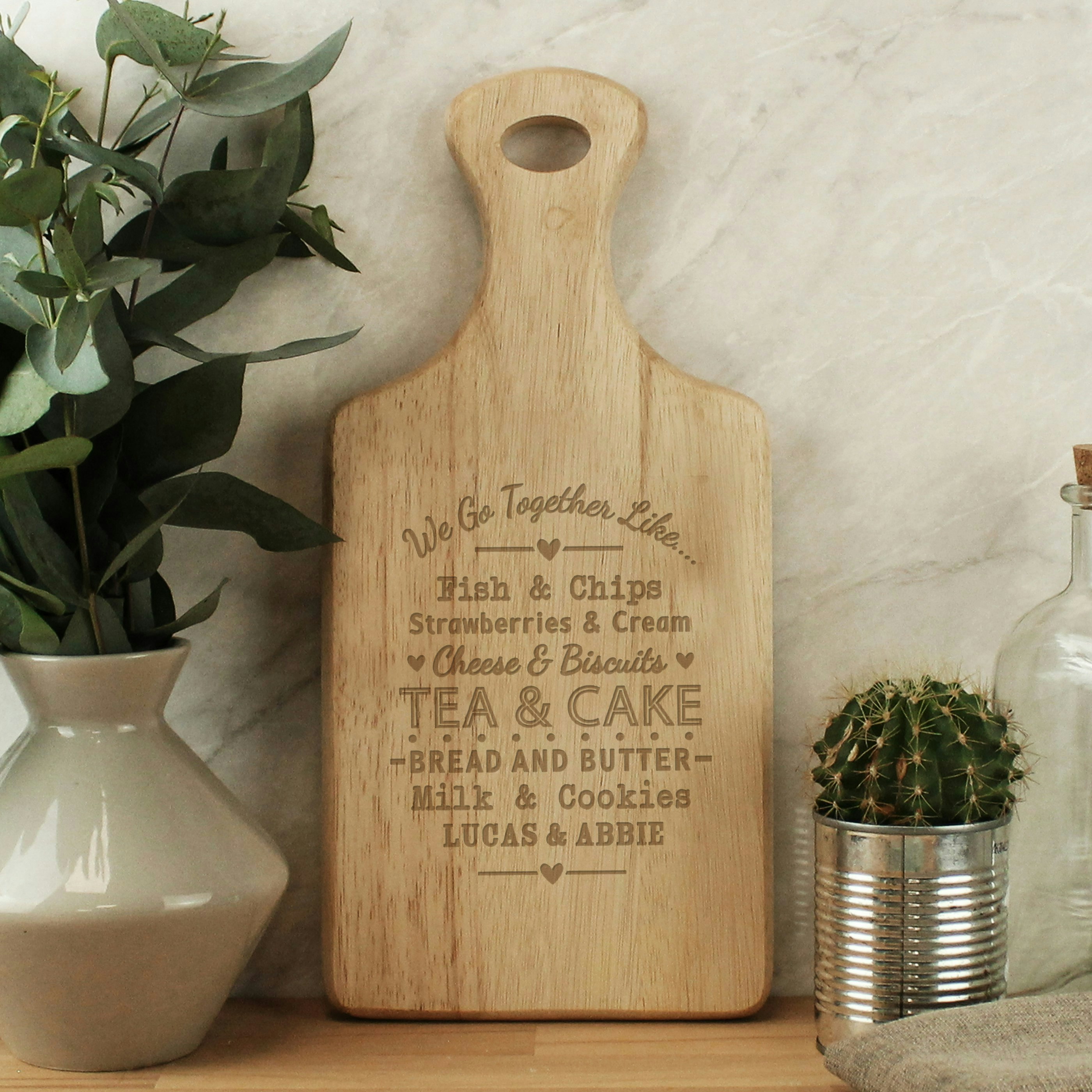 Personalised Memento Company Grain Personalised We Go Together Wooden Paddle Board