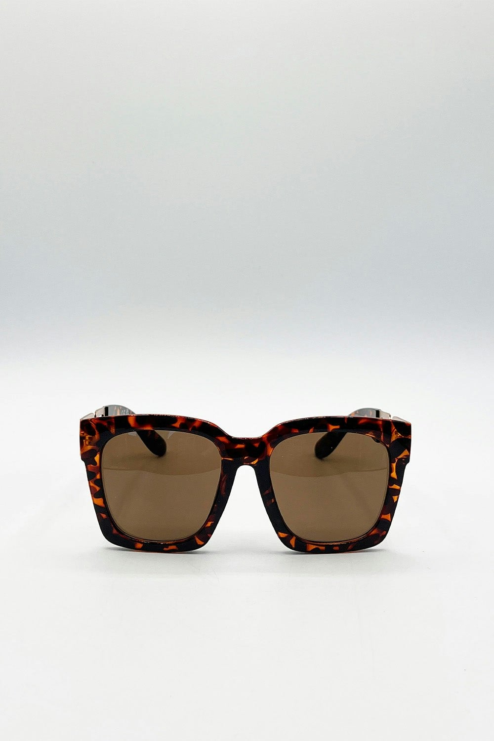 Svnx Gold/Brown Oversized Sunglasses With Chain Detail - One Size