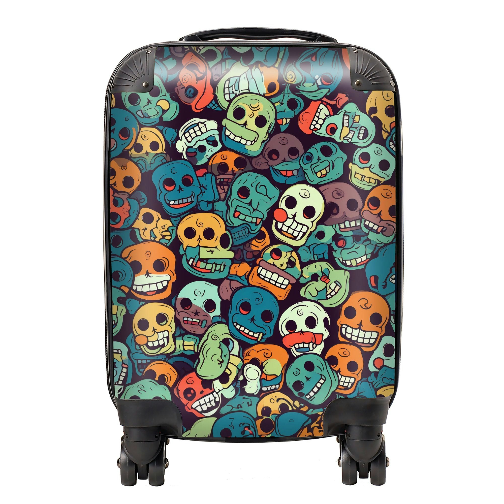 Warren Reed Smiling Skulls Pattern Suitcase - Mini Cabin