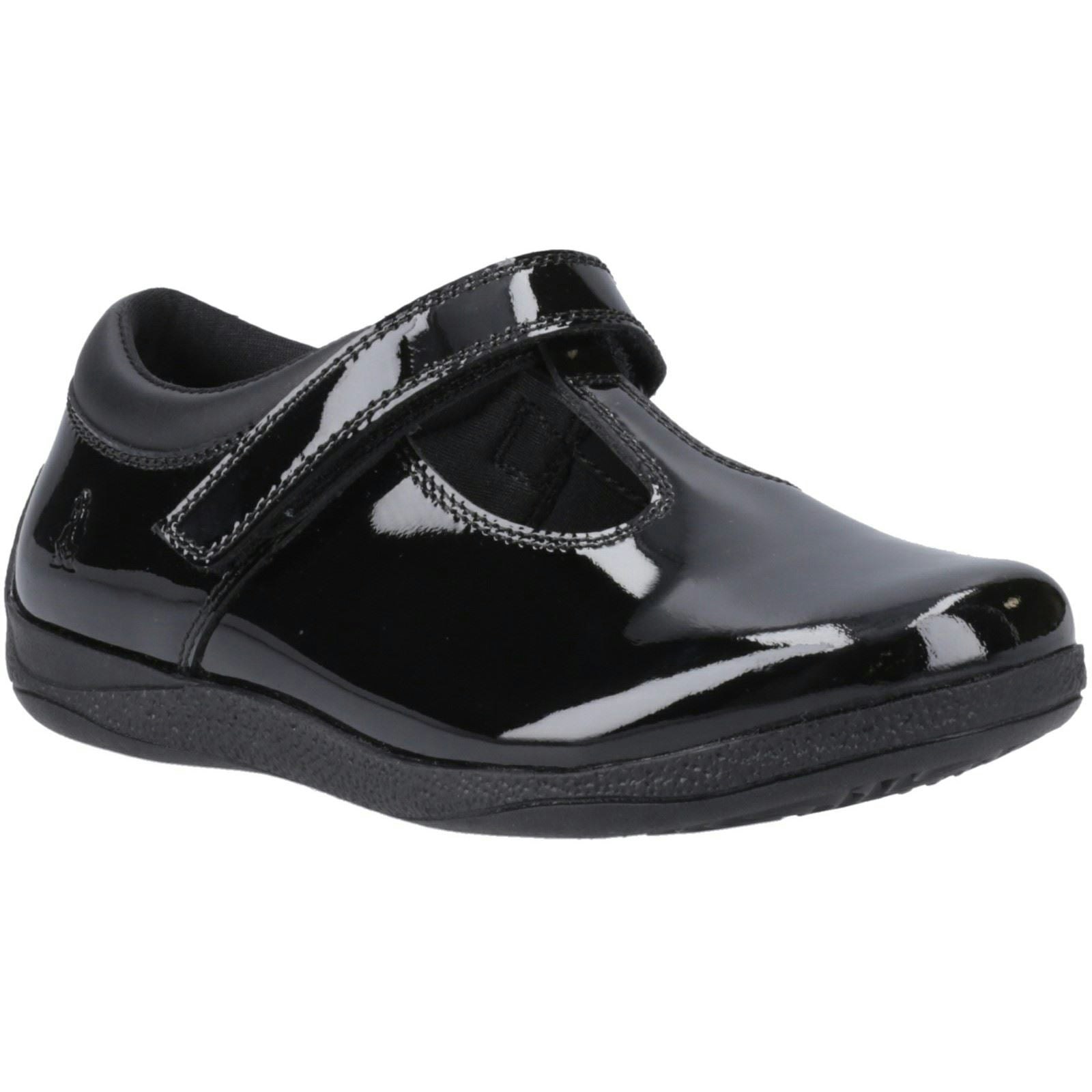 Hush Puppies Girls Black Caitlin T-Bar Leather 'S Shoes - Size 5