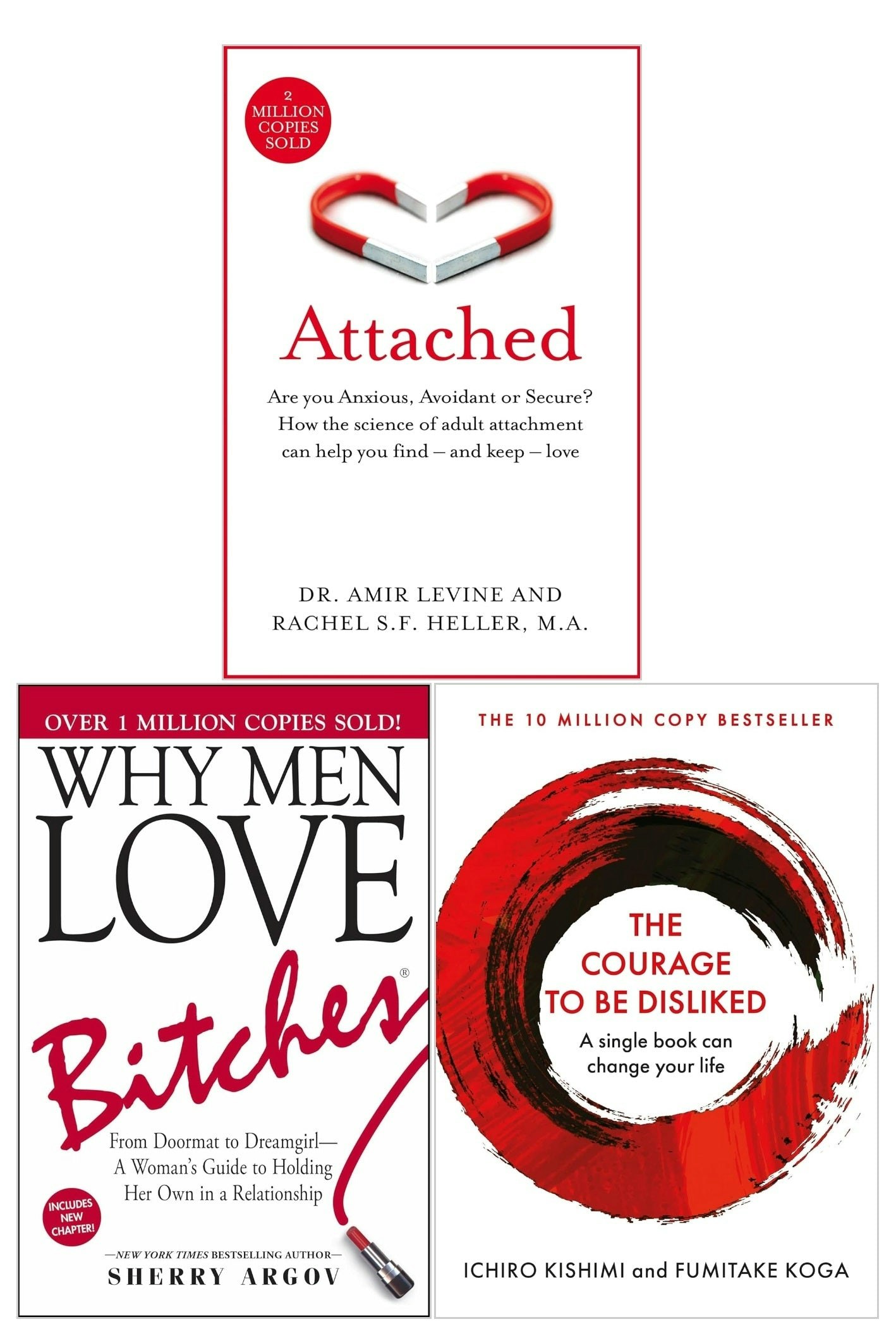 Various Publishers Men's The Courage To Be Disliked, Why Love B*Tches And Attached 3 Books Set