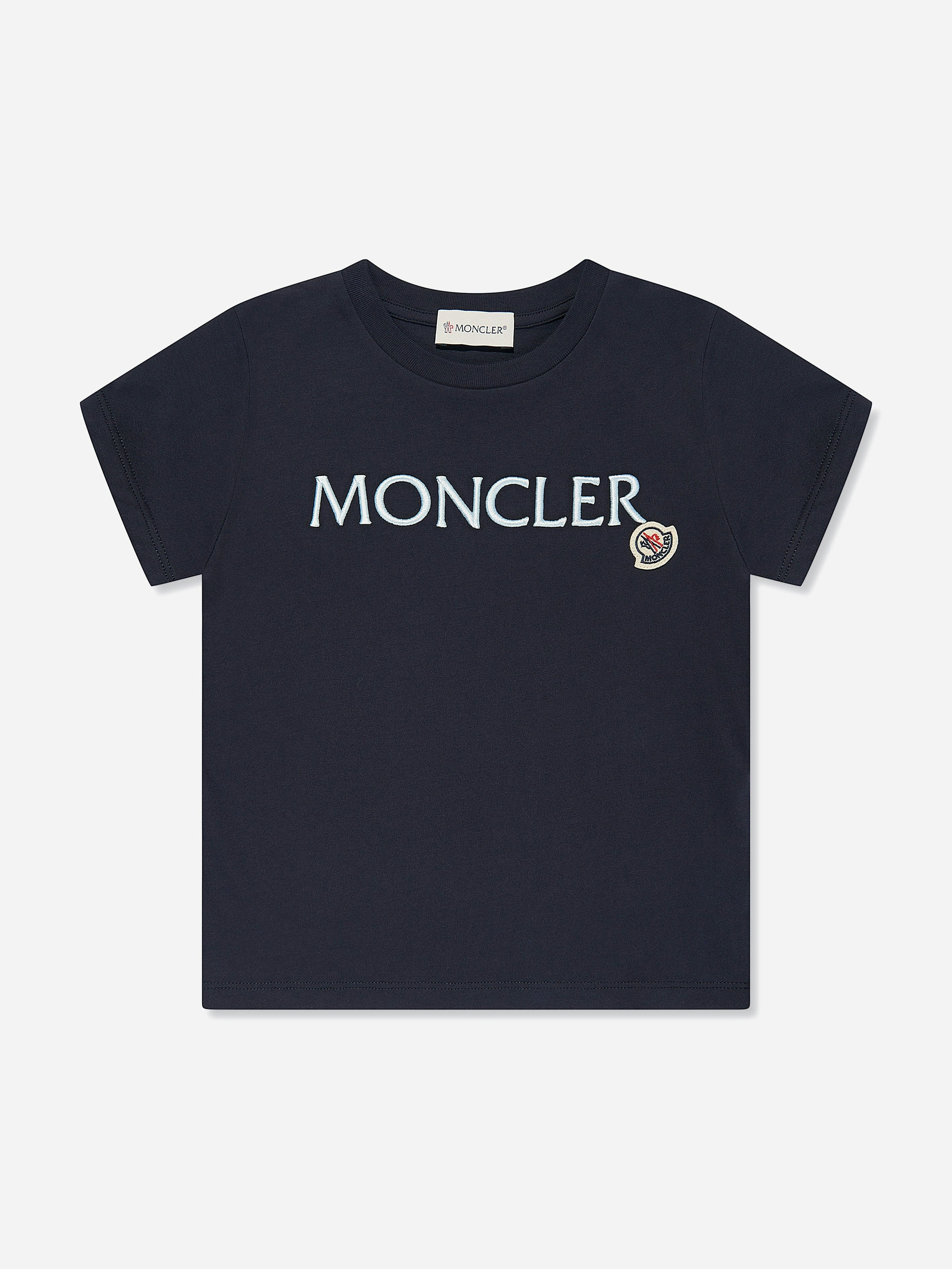 Moncler Enfant Boys Blue Logo T-Shirt In Navy - 8 Yrs