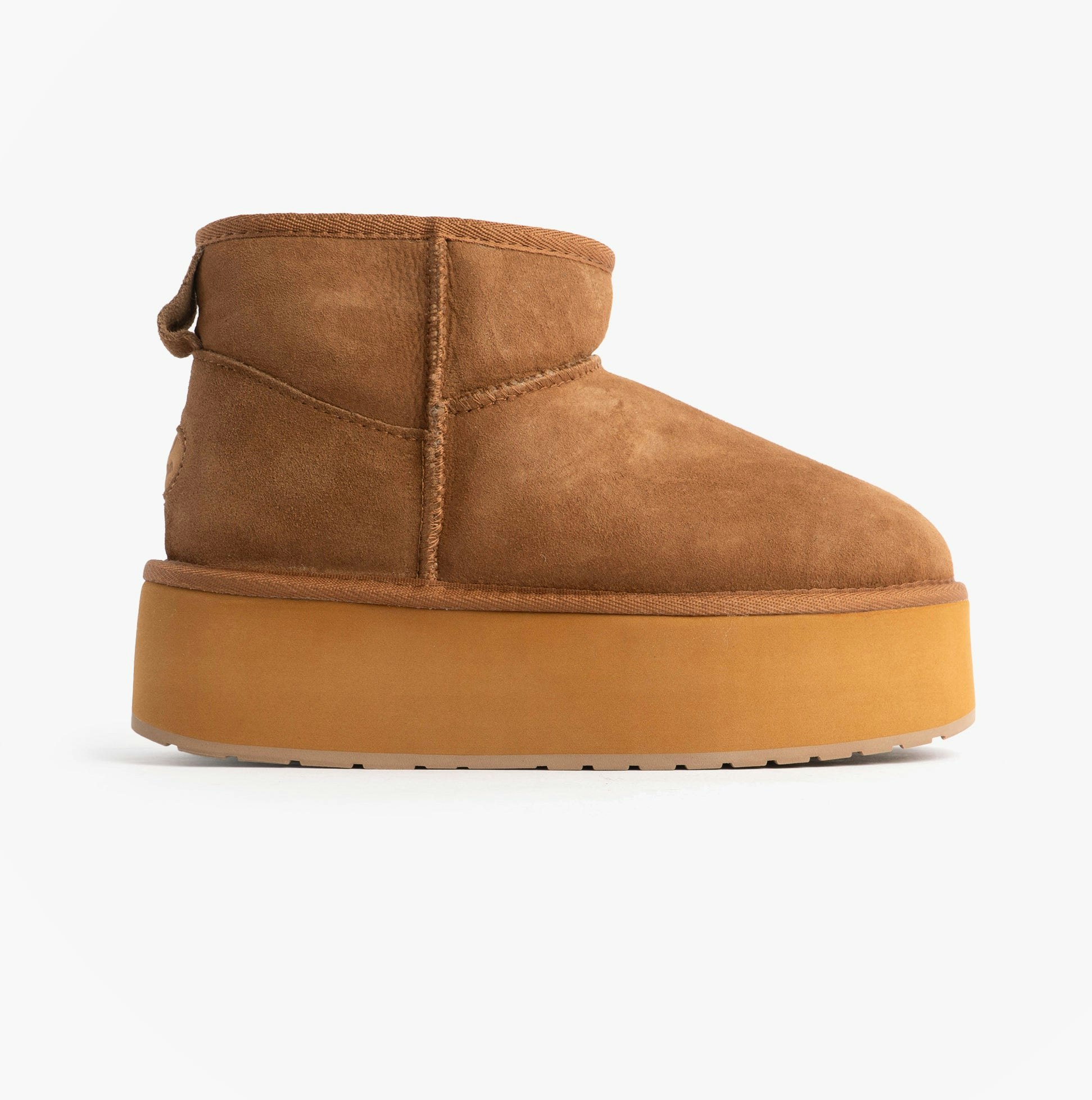 Emu Australia Women's Stinger Micro Flatform Sheepskin Boot Chestnut - Uk Size 5