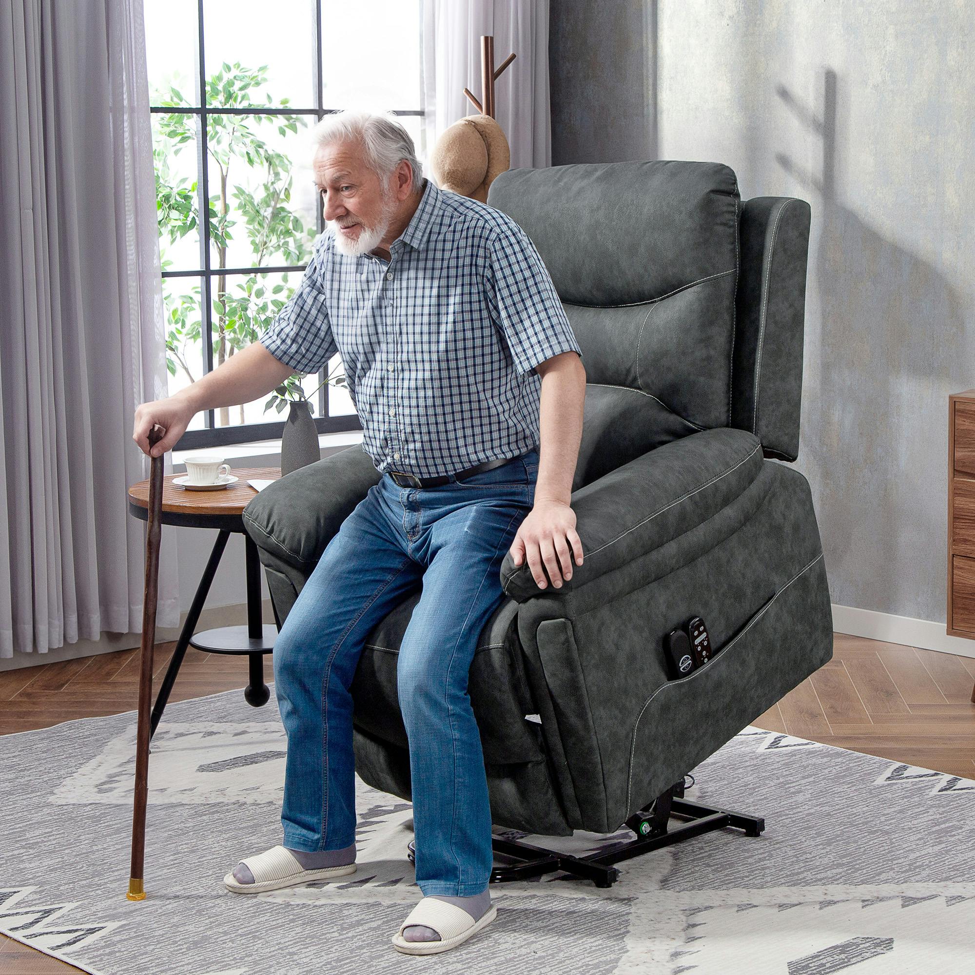Rackhams Grey Massage Recliner Chair, Lift Chair With Heat, Usb, Remote,