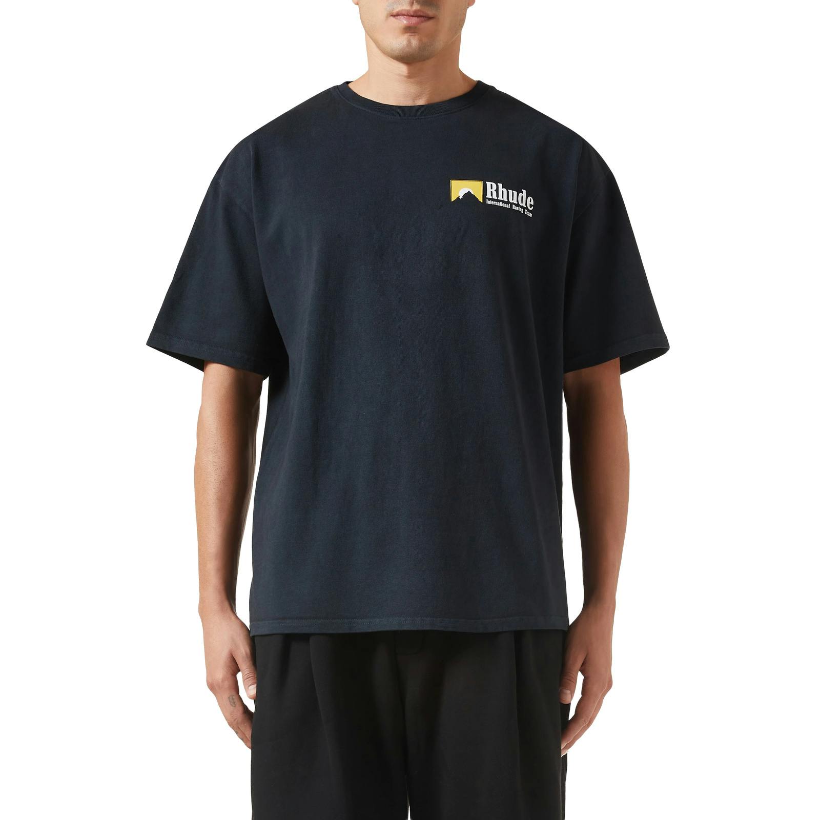 Rhude Black International Racing Logo T-Shirt In - M