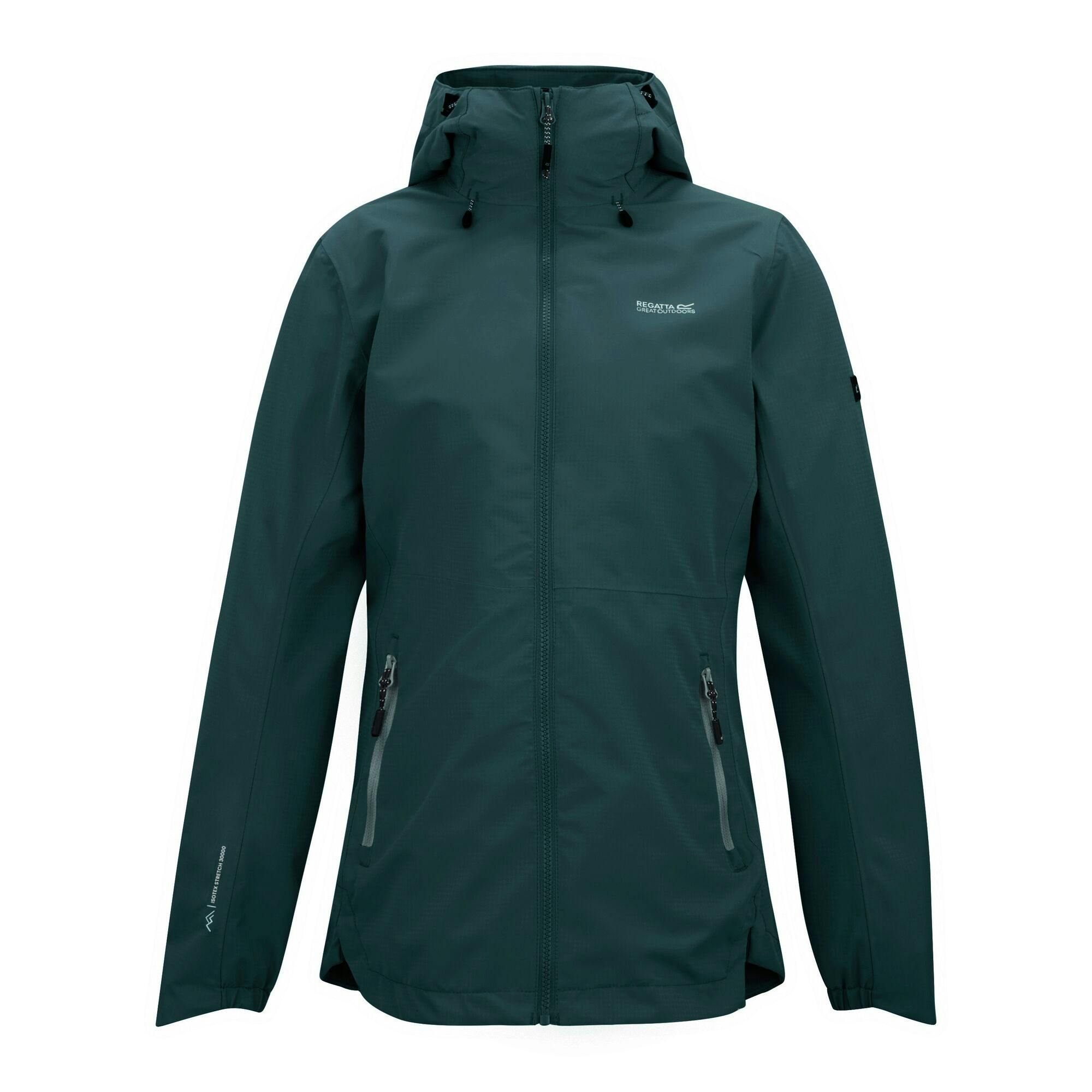 Regatta Women's Green Hamara Iv Waterproof Jacket - Mediterranea - 12 Uk - Mediterranea - 100% Polyester