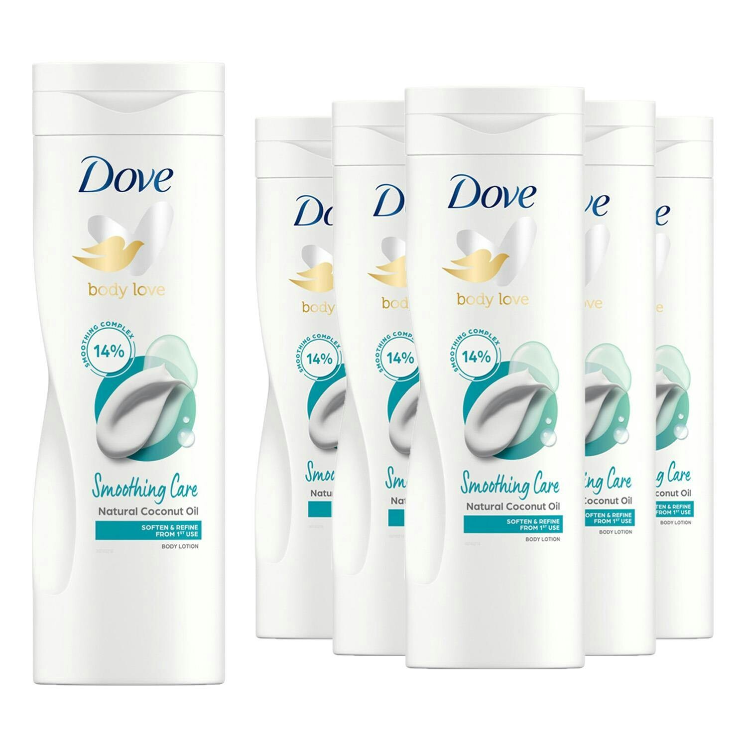 Dove Body Love Smoothing Care Body Lotion With Coconut Oil, 400Ml 6 Pack - Image 2