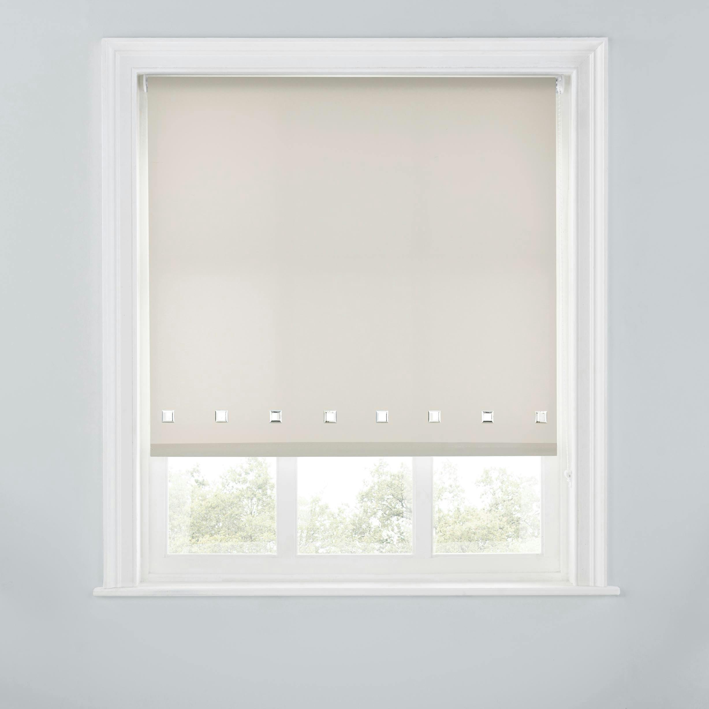 A.unique Home Light Trimmable Square Eyelet Roller Blind - 2Ft - Taupe - 60Cm(W)X170cm(L)