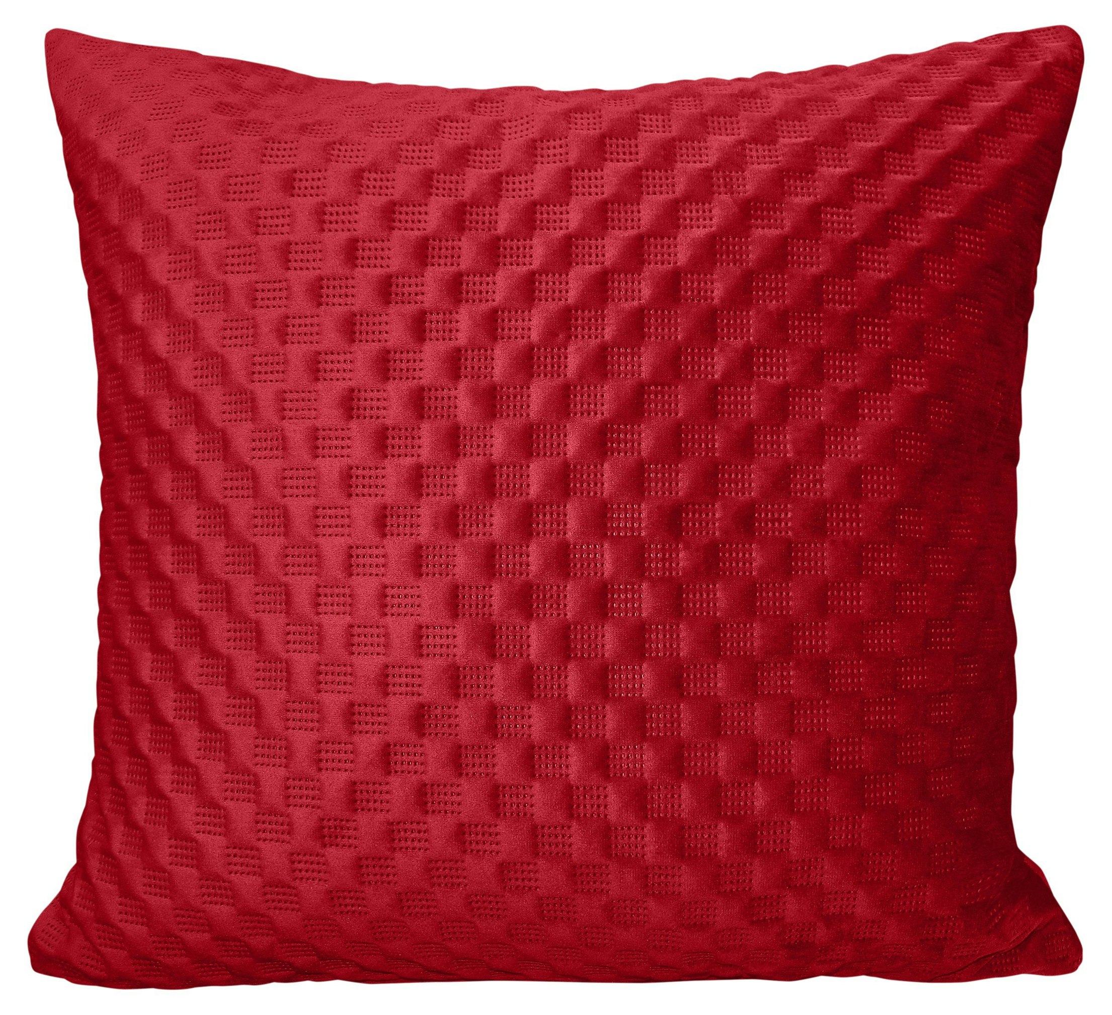 Intimates Red 3D Embossed Checke Plain Cushion - 43Cm X 43Cm