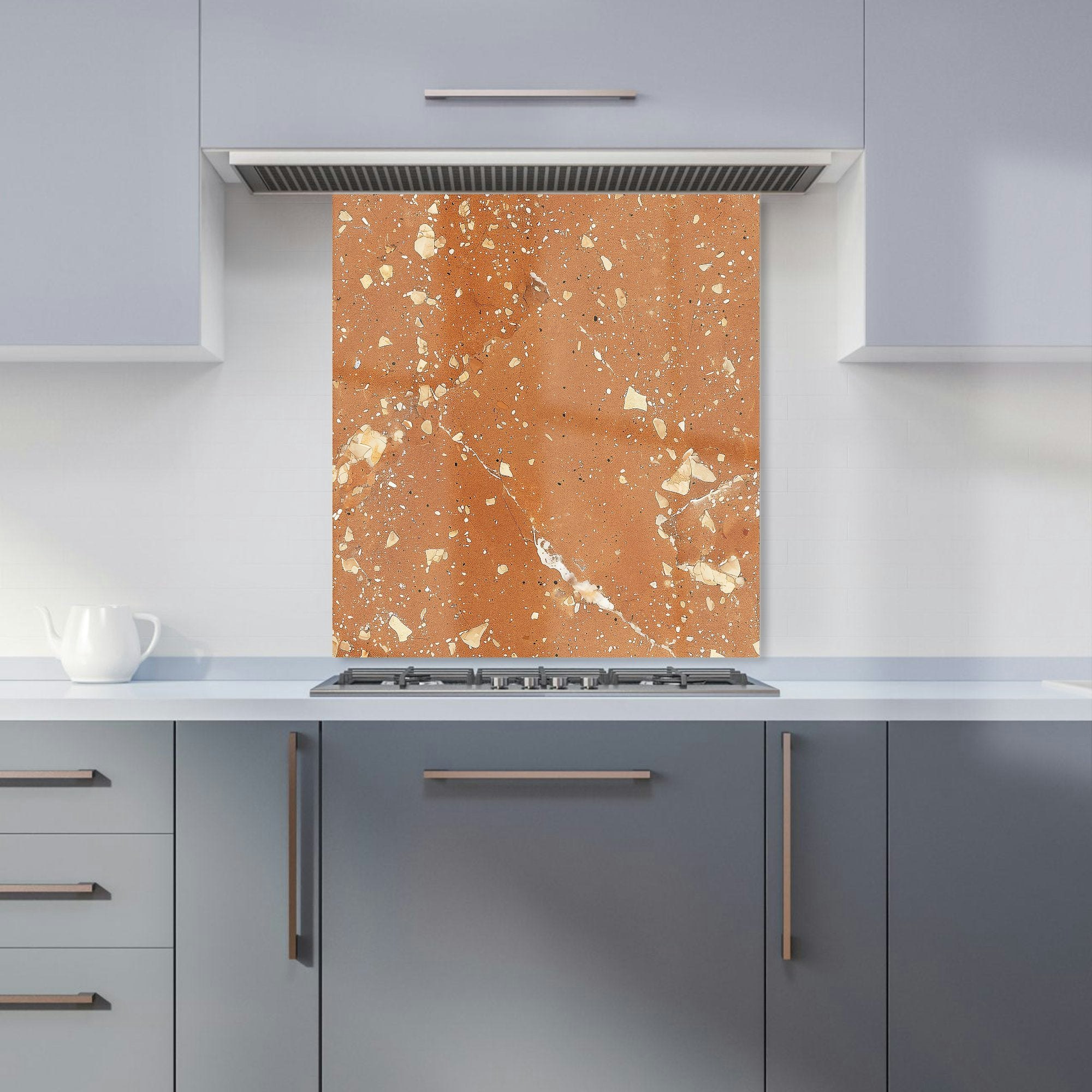 Warren Reed - Designer Pale Terracotta Quartz Effect Kitchen Splashback - W600mm X H650mm