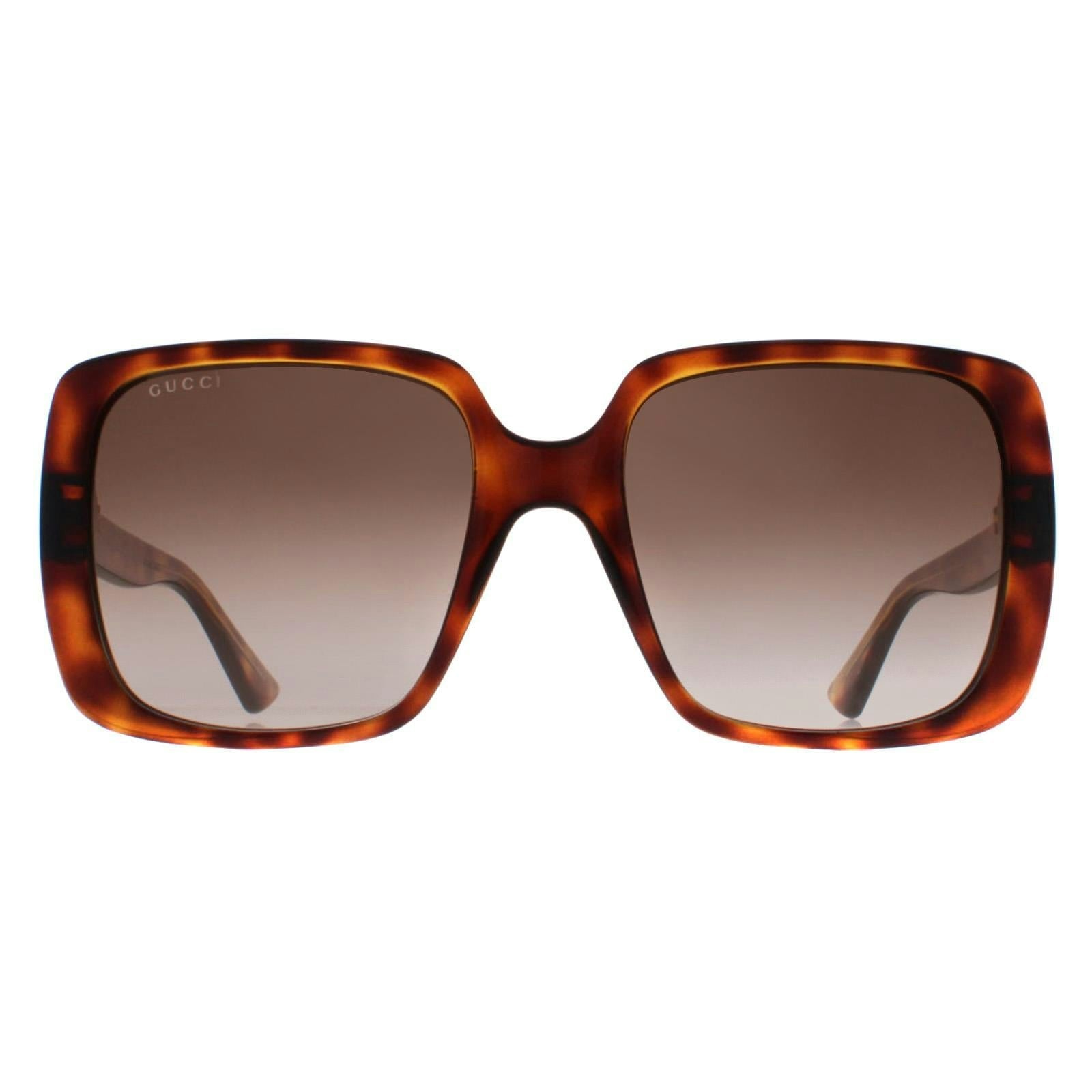 Gucci Women's Brown Square Dark Havana Gradient Gg0632s - Image 9