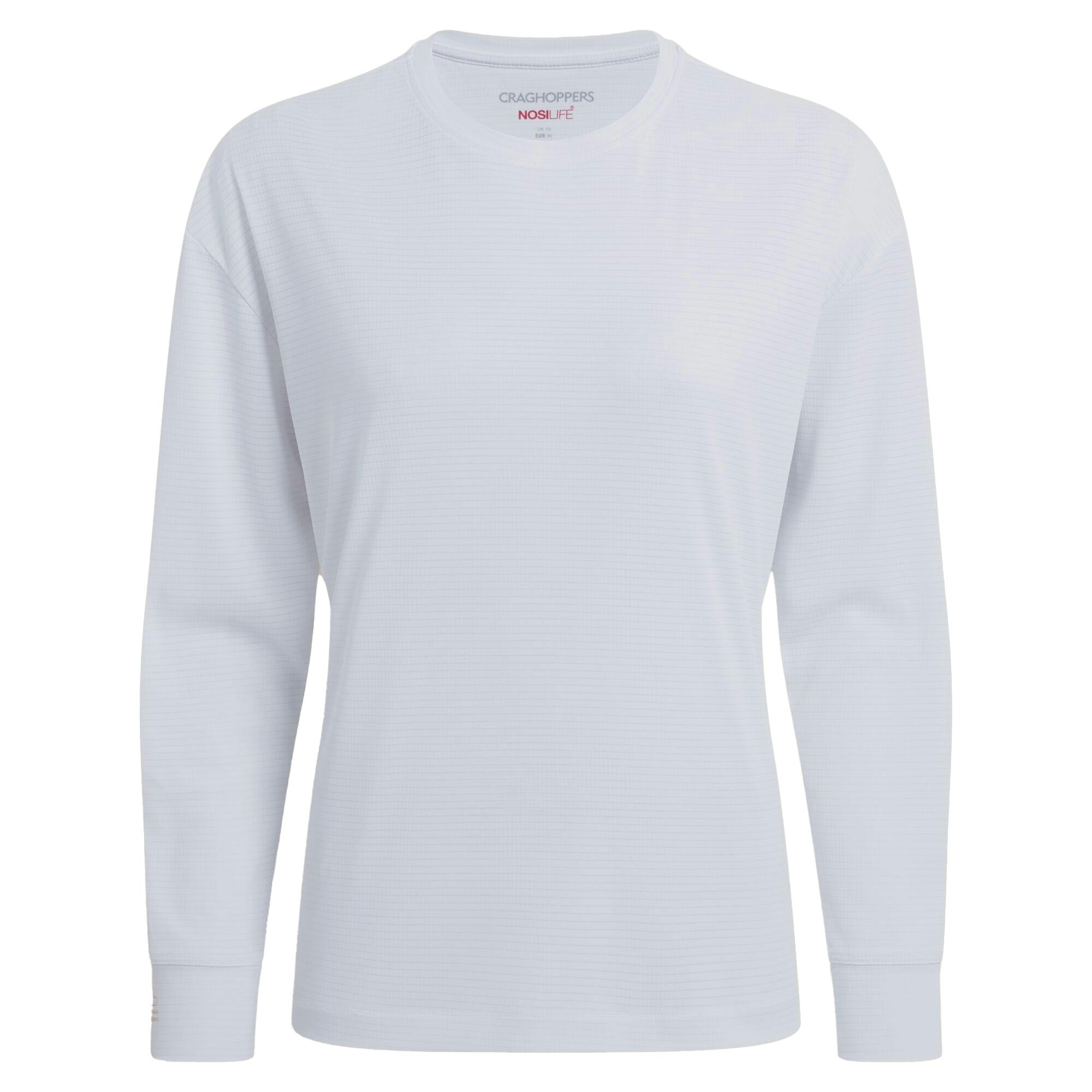 Craghoppers Women's White Nosilife Long-Sleeved T-Shirt - 20 Uk - 100% Recycled Polyester