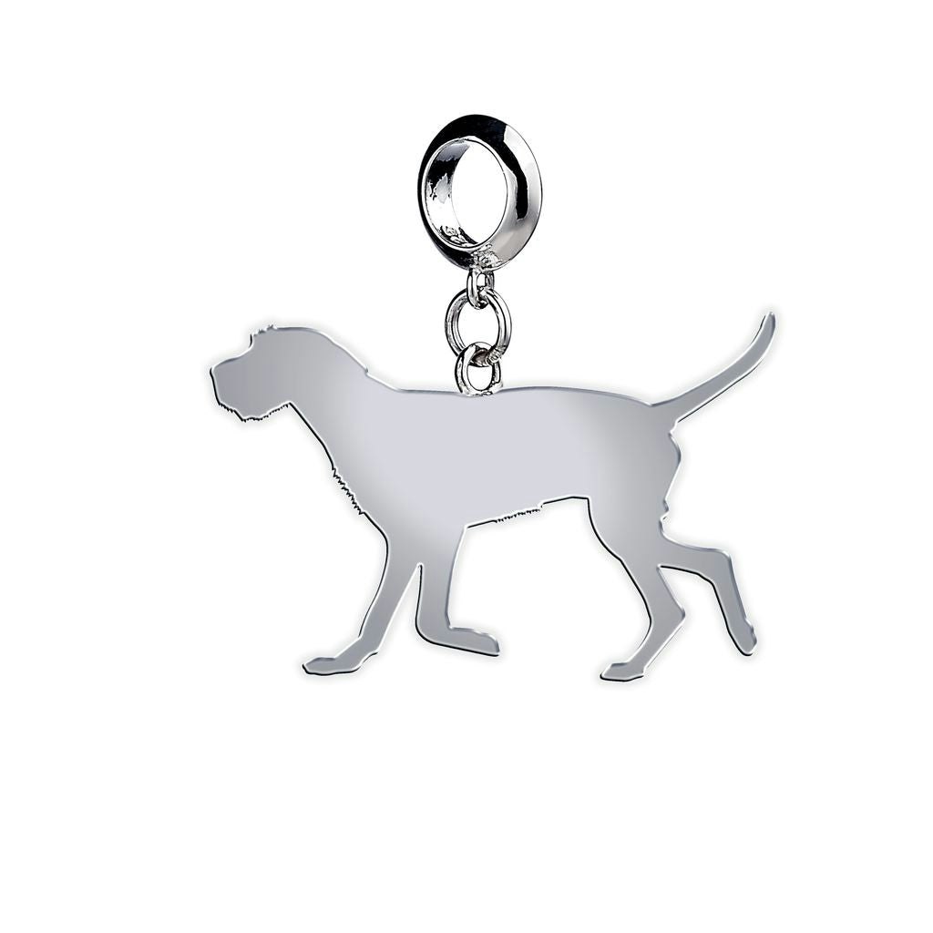 Mylee London Silver Wirehaired Vizsla Silhouette Charm - Slider Charm - No