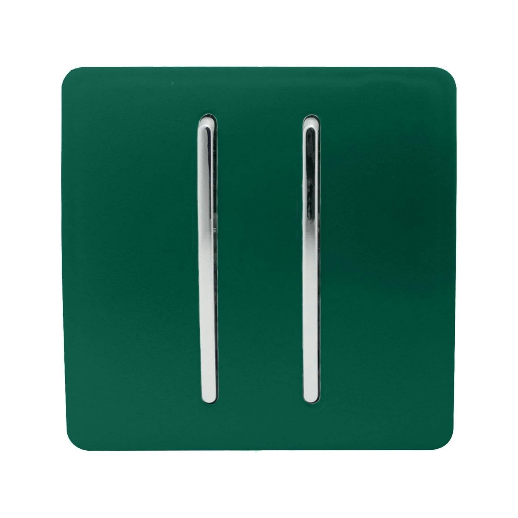 B&Q -  Dark Green 2 Gang 1 Or 2 Way Light Switch - Image 6