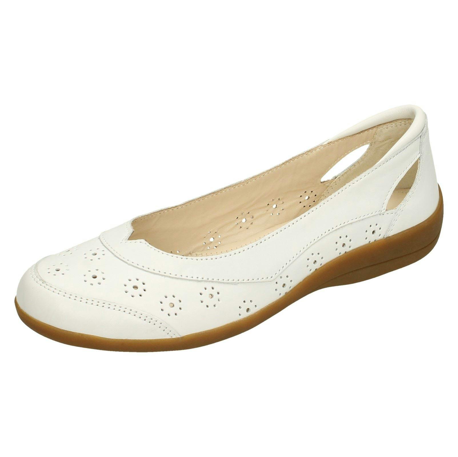 Padders Women's White Cut Out Ballerina Flats Demi 2 - Uk 4