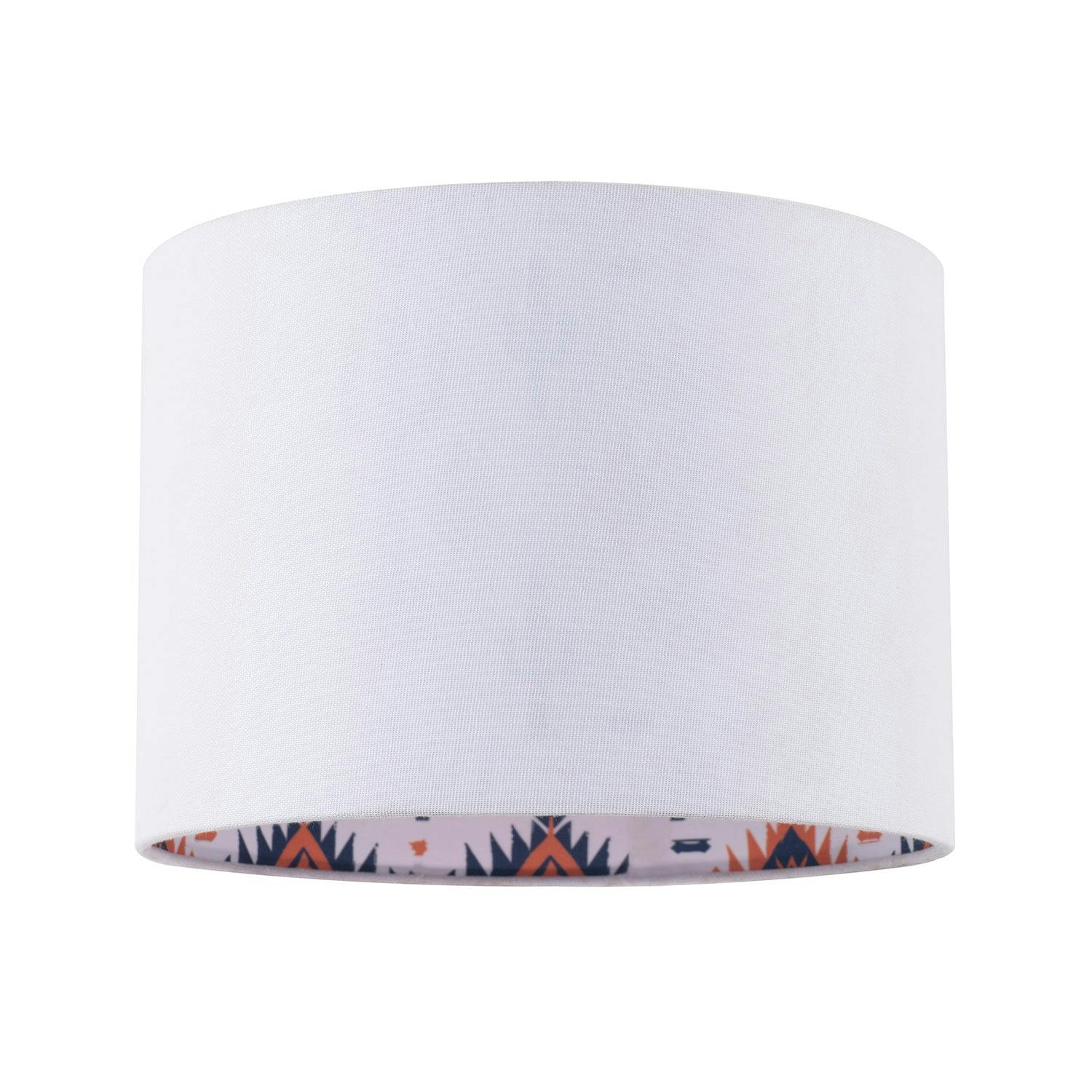 Rackhams White Western Cactus Themed Linen Lamp Shade With Inner Vibrant Print