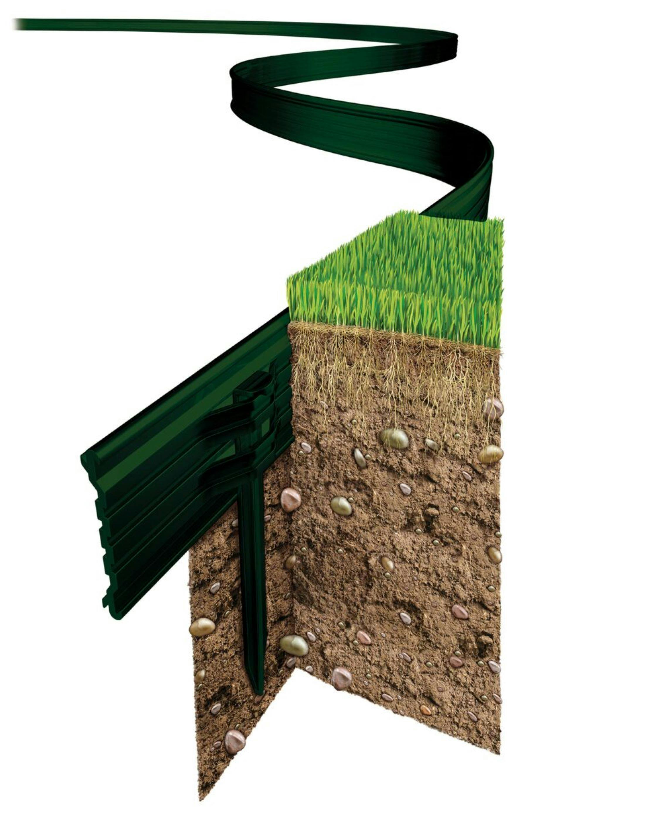 Rackhams Green Garden Edging - Lawns, Borders, Pathways, Plots, Flowerbeds, Landscaping - Aluminium 100Mm Tall - 6M Pack